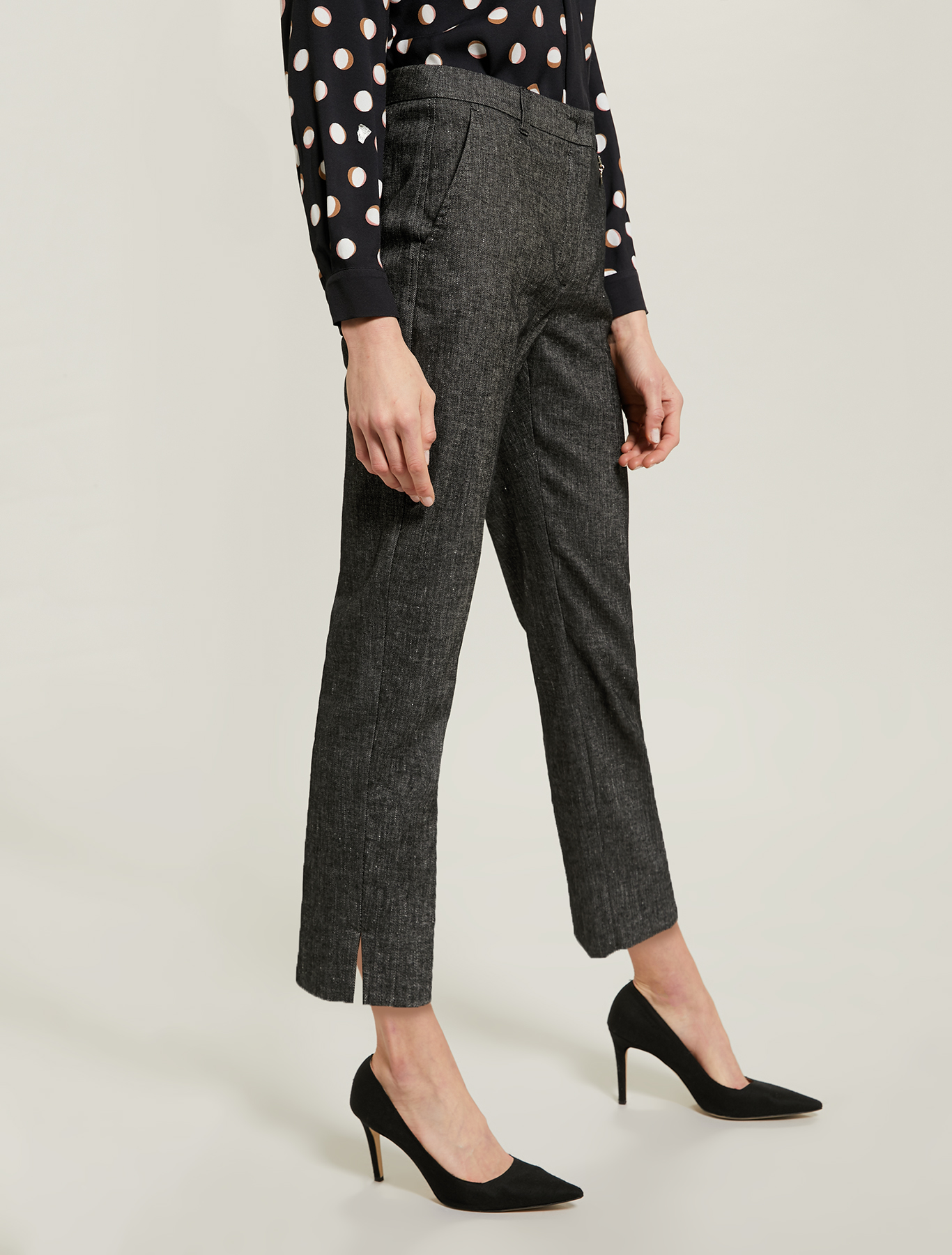 Slim cotton-linen trousers, black - Pennyblack Slim cotton-linen trousers - black - pennyblack