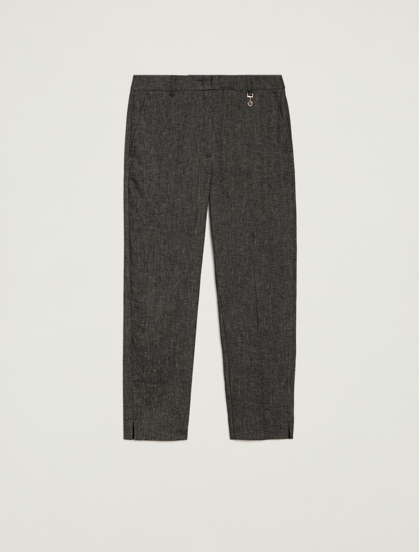 Slim cotton-linen trousers, black - Pennyblack Slim cotton-linen trousers - black - pennyblack