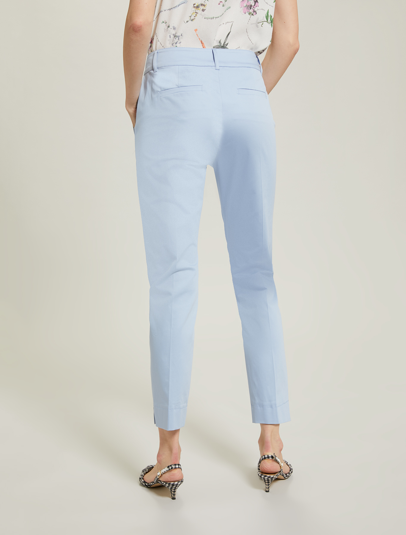 Pantaloni slim in raso di cotone, azzurro - Pennyblack Pantaloni slim in raso di cotone - azzurro - pennyblack