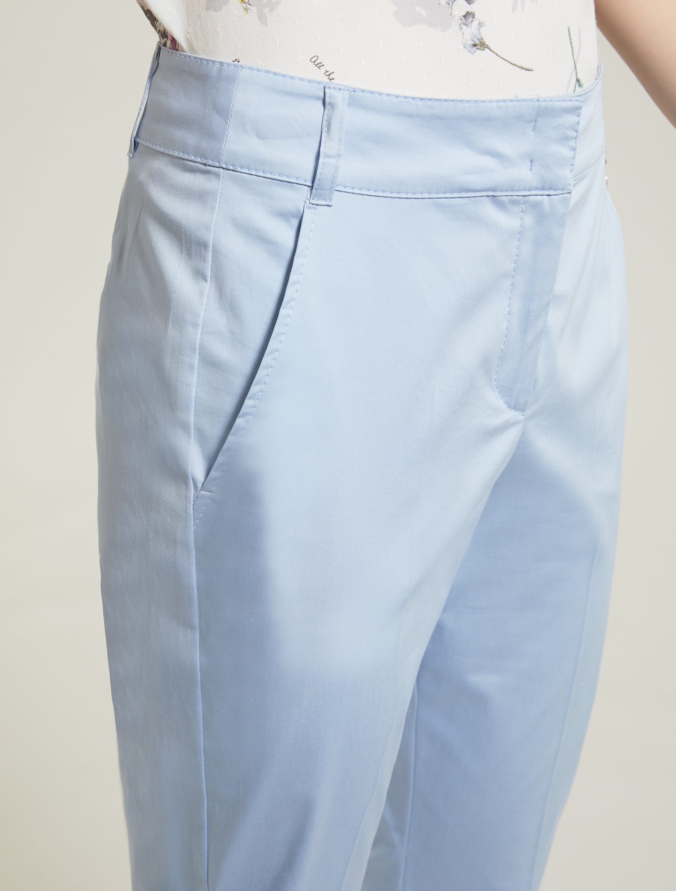 Pantaloni slim in raso di cotone, azzurro - Pennyblack Pantaloni slim in raso di cotone - azzurro - pennyblack
