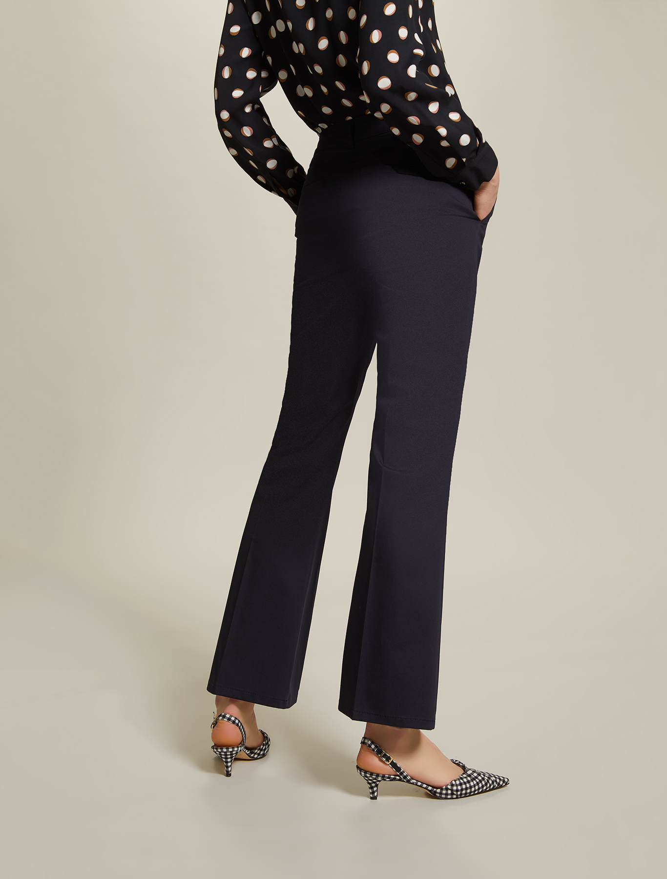 Cotton satin trousers, navy blue - Pennyblack Cotton satin trousers - navy blue - pennyblack