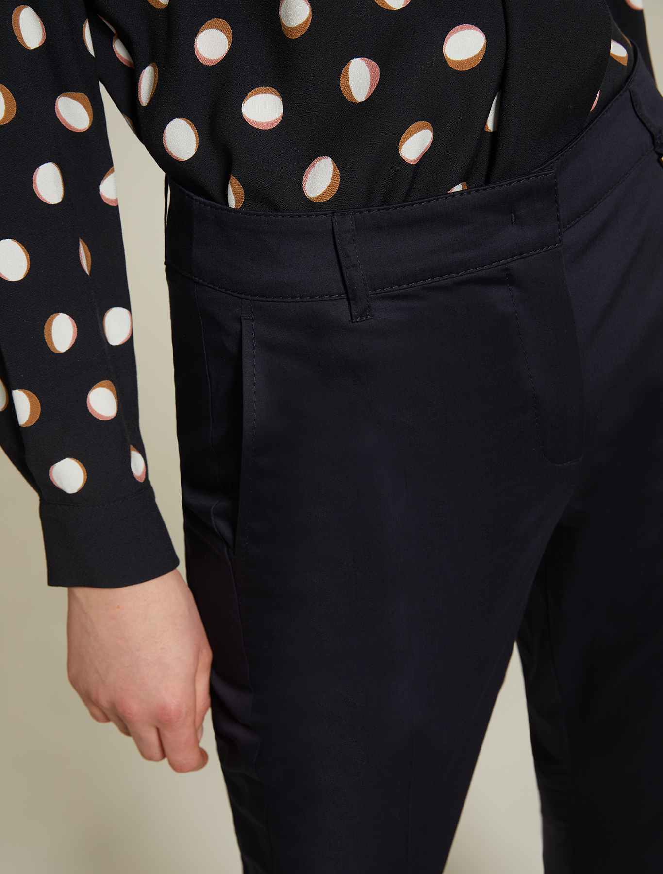 Cotton satin trousers, navy blue - Pennyblack Cotton satin trousers - navy blue - pennyblack