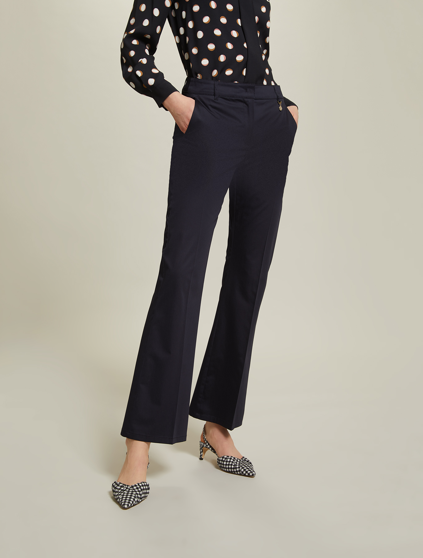 Cotton satin trousers, navy blue - Pennyblack Cotton satin trousers - navy blue - pennyblack