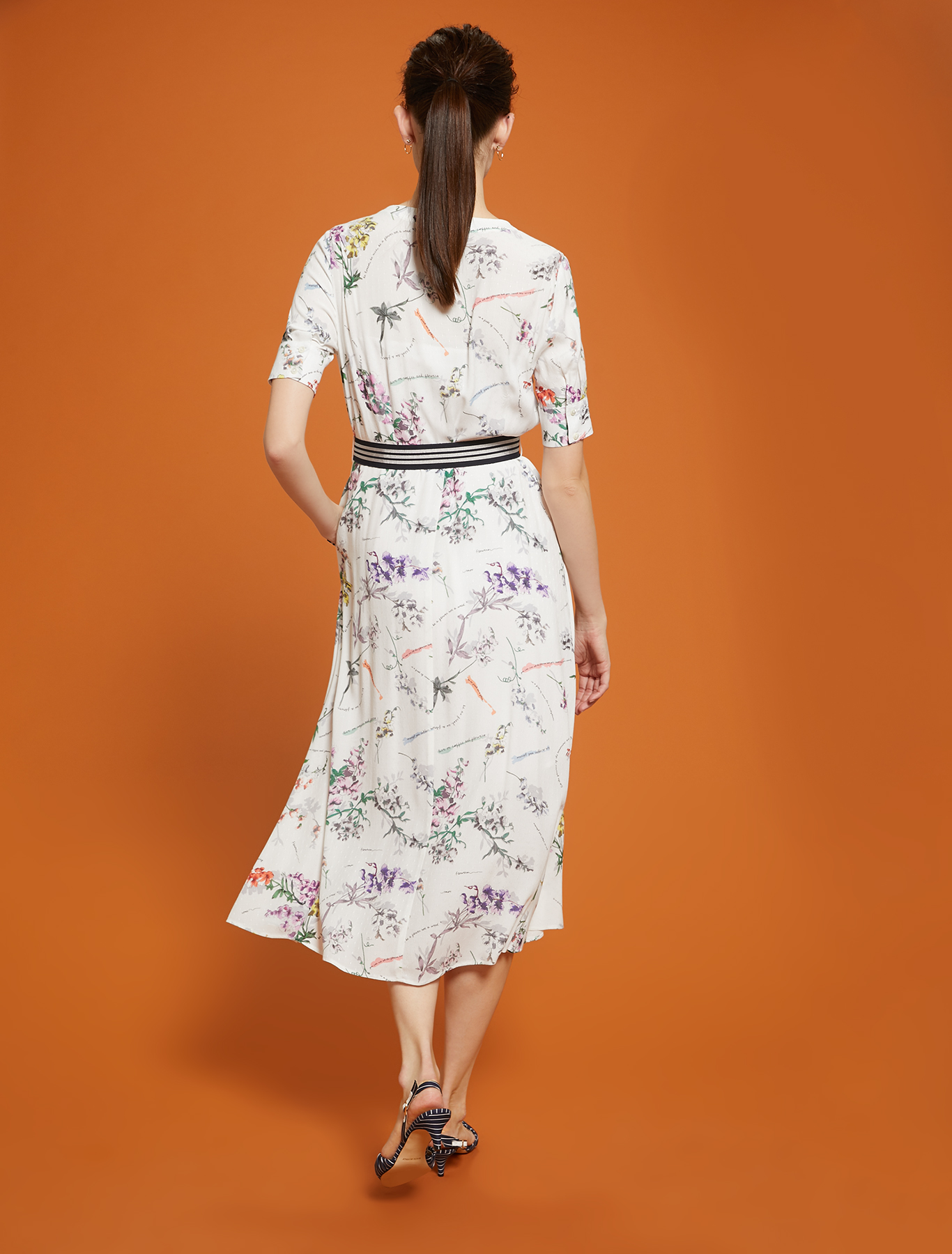 Plant-print shirt dress, white pattern - Pennyblack Plant-print shirt dress - white pattern - pennyblack