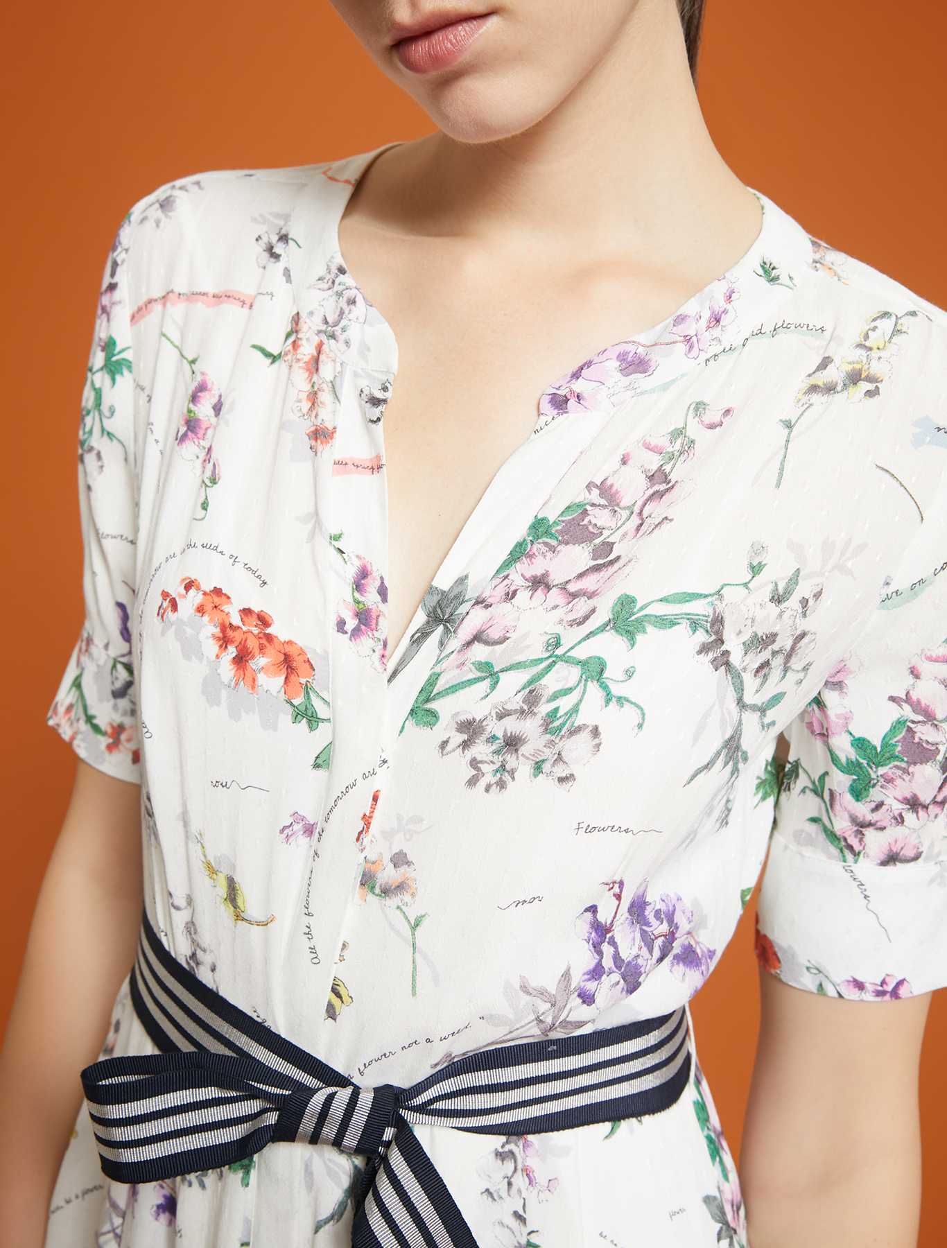 Plant-print shirt dress, white pattern - Pennyblack Plant-print shirt dress - white pattern - pennyblack