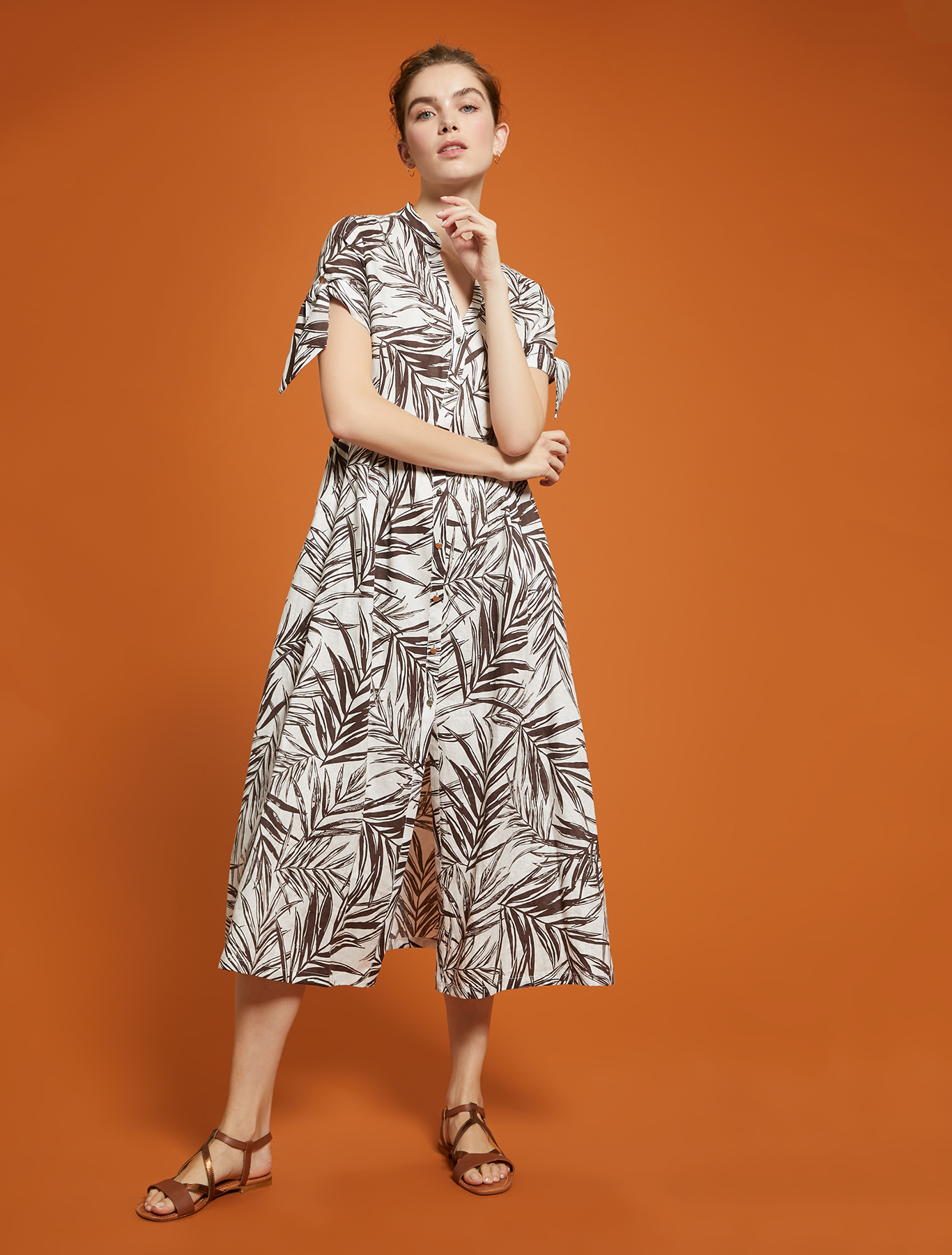 Pure linen shirt dress, white pattern - Pennyblack Pure linen shirt dress - white pattern - pennyblack