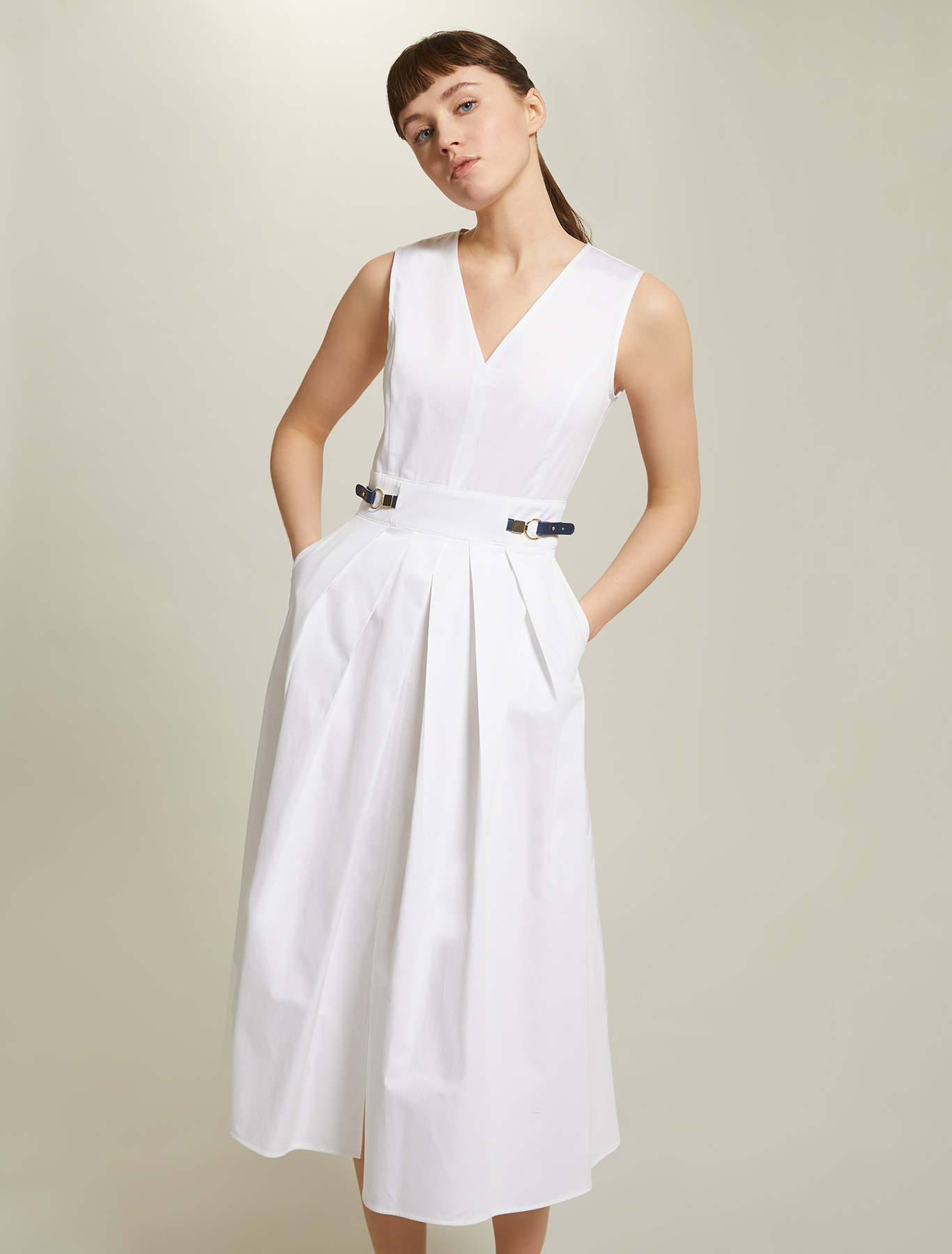 Cotton satin dress, white - Pennyblack Cotton satin dress - white - pennyblack