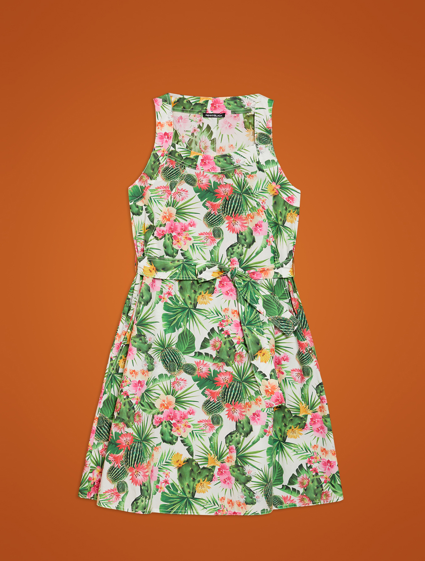 Tropical-pattern dress, white pattern - Pennyblack Tropical-pattern dress - white pattern - pennyblack