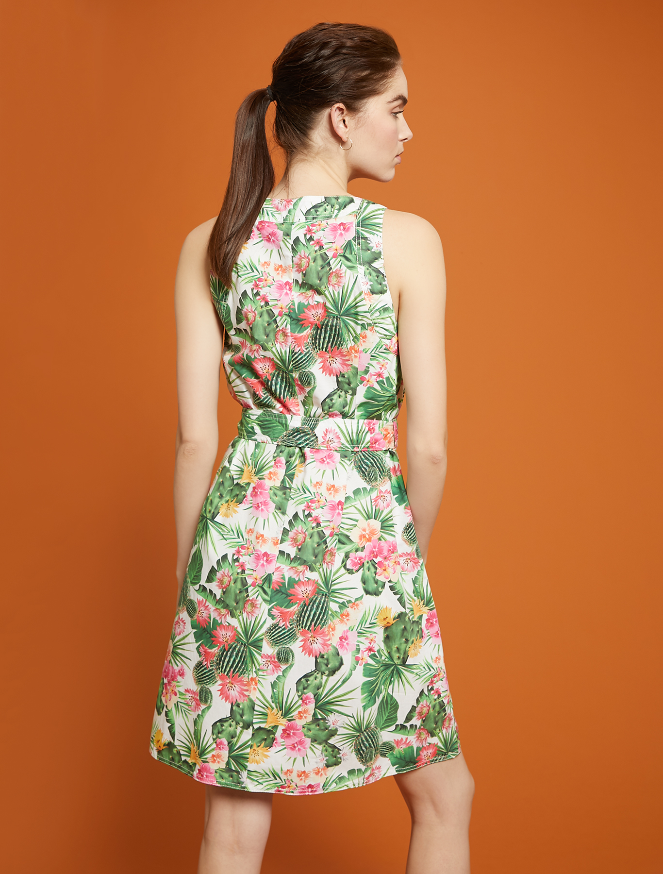 Tropical-pattern dress, white pattern - Pennyblack Tropical-pattern dress - white pattern - pennyblack