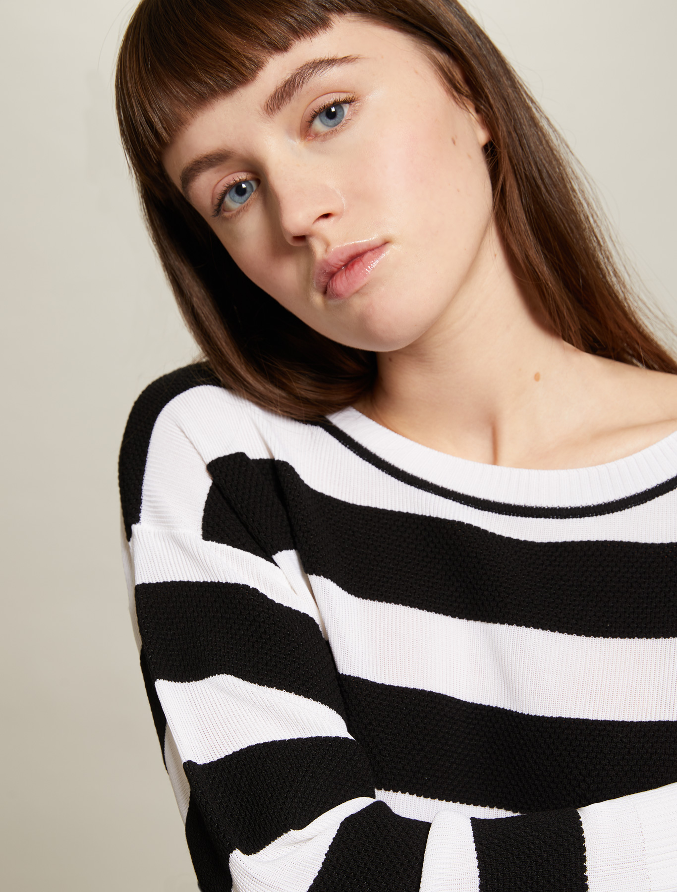 Sweater with maxi stripes, black - Pennyblack Sweater with maxi stripes - black - pennyblack