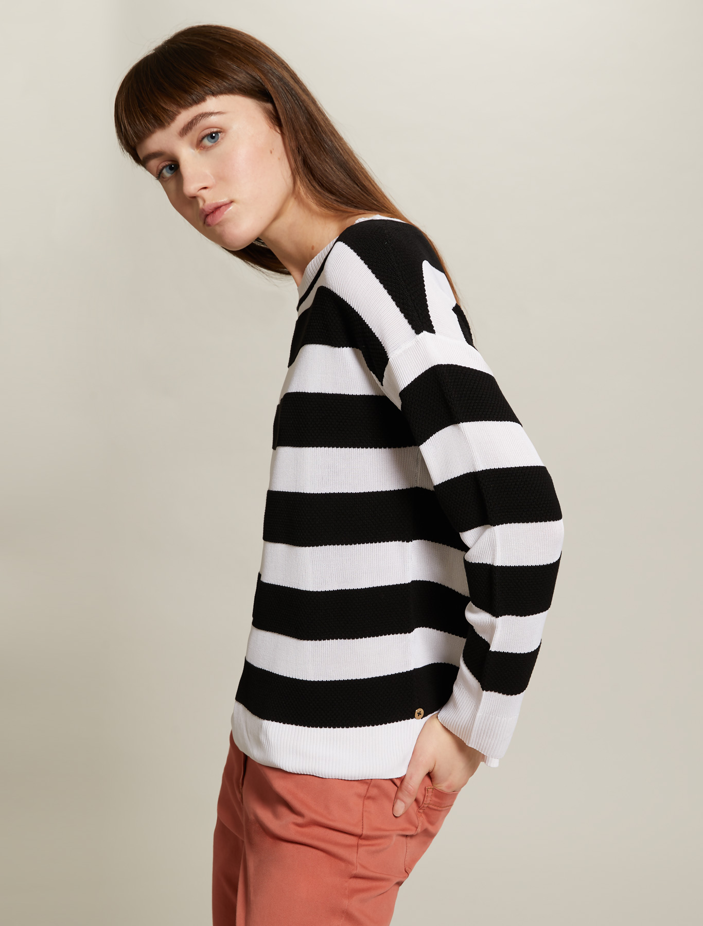 Sweater with maxi stripes, black - Pennyblack Sweater with maxi stripes - black - pennyblack