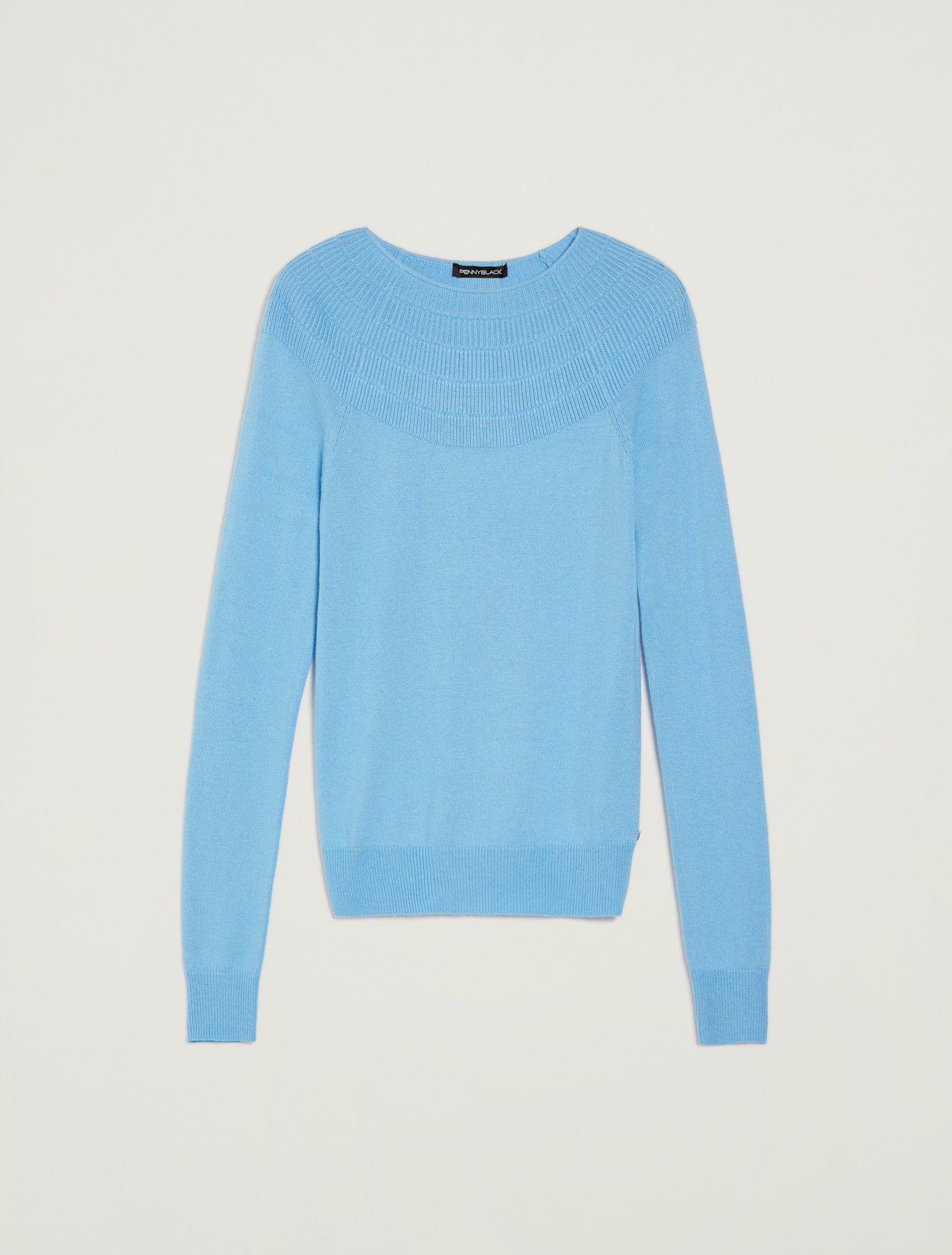 Jumper with ribbed yoke, turquoise - Pennyblack Jumper with ribbed yoke - turquoise - pennyblack