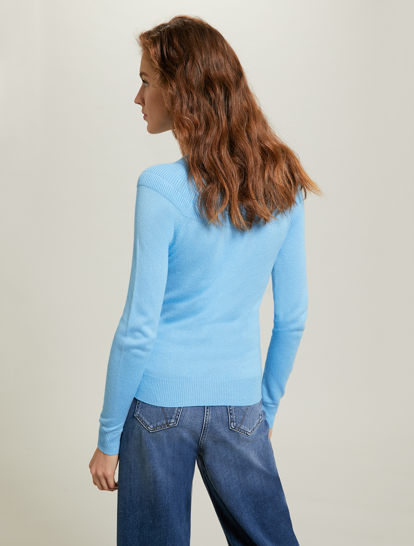 Jumper with ribbed yoke, turquoise - Pennyblack Jumper with ribbed yoke - turquoise - pennyblack