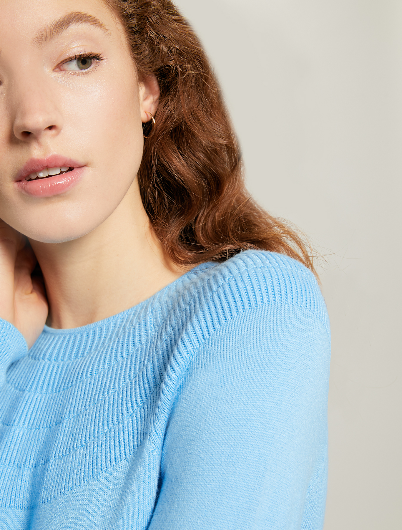 Jumper with ribbed yoke, turquoise - Pennyblack Jumper with ribbed yoke - turquoise - pennyblack
