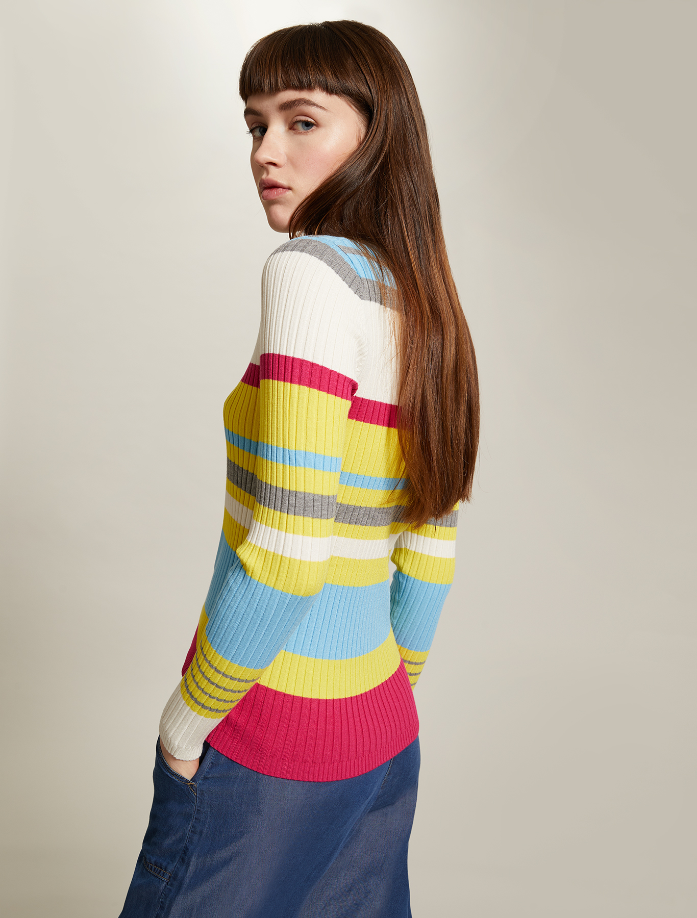 Multicoloured striped jumper, pale yellow pattern - Pennyblack Multicoloured striped jumper - pale yellow pattern - pennyblack