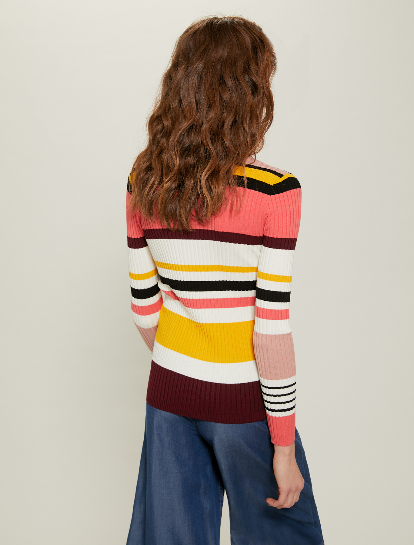 Multicoloured striped jumper, coral pattern - Pennyblack Multicoloured striped jumper - coral pattern - pennyblack