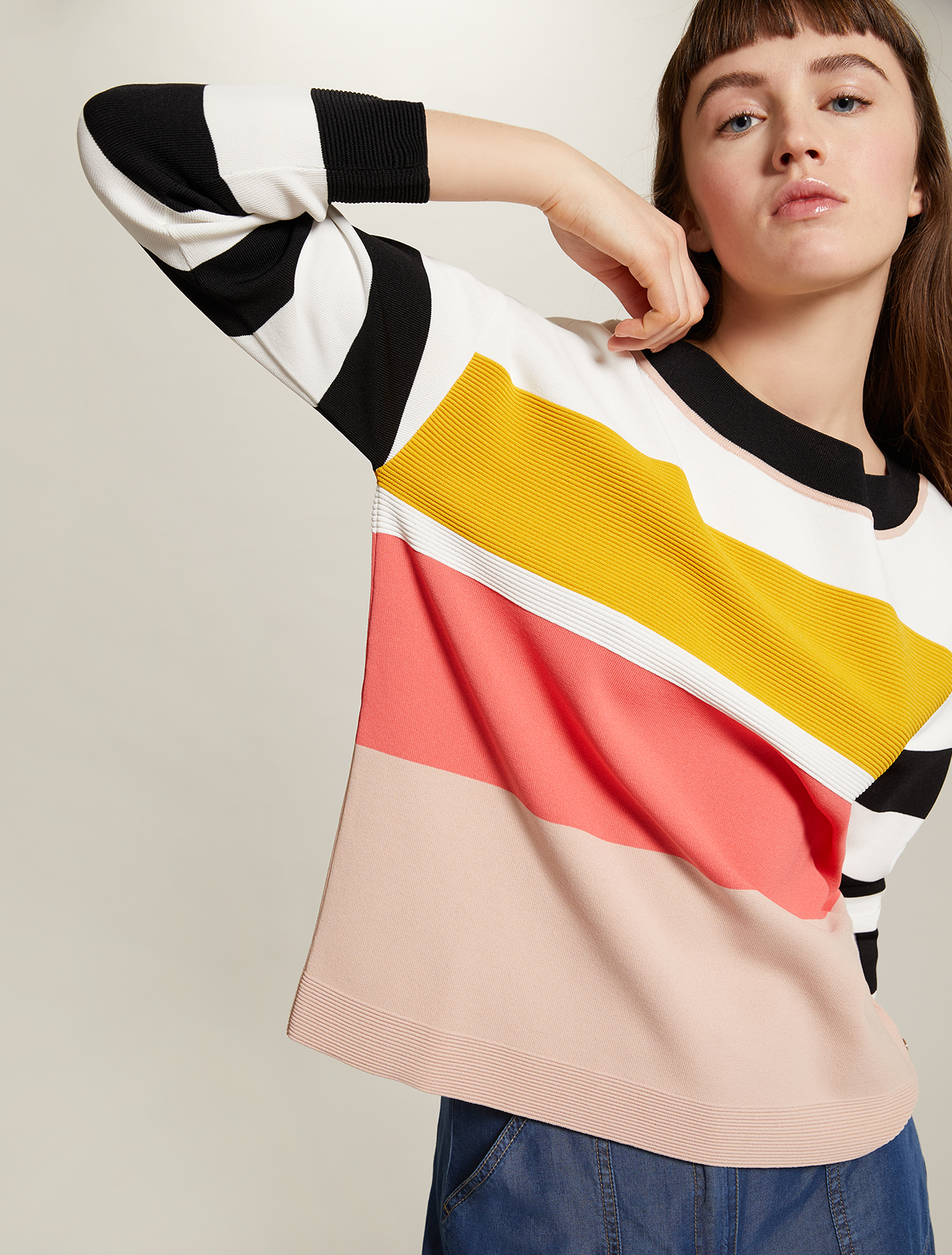 Colour block striped jumper, multi coloured - Pennyblack Colour block striped jumper - multi coloured - pennyblack