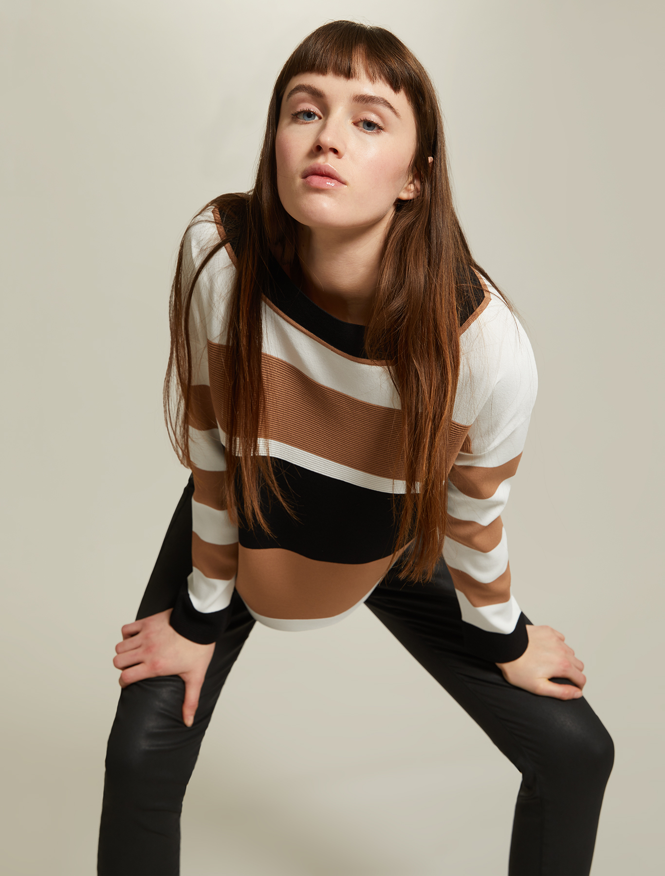 Maglia a righe color block, fantasia beige - Pennyblack Maglia a righe color block - fantasia beige - pennyblack