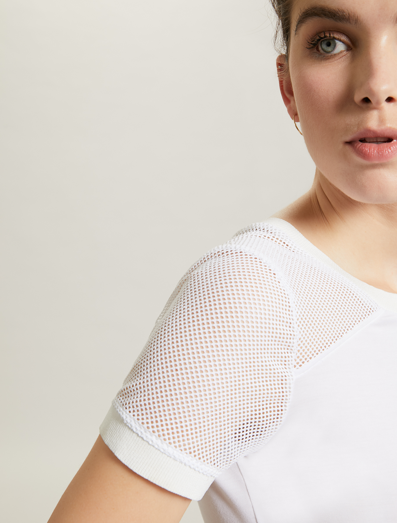 T-shirt with technical mesh inserts, white - Pennyblack T-shirt with technical mesh inserts - white - pennyblack