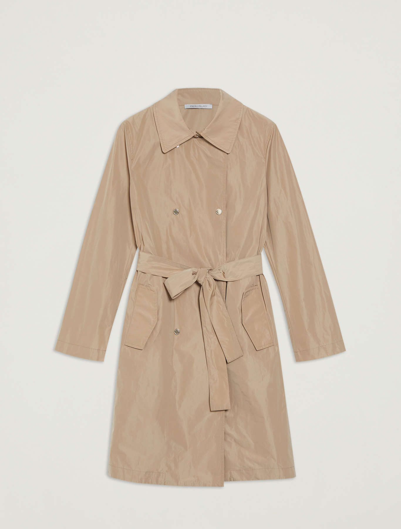 Double-breasted trench coat with belt, beige - Pennyblack Double-breasted trench coat with belt - beige - pennyblack
