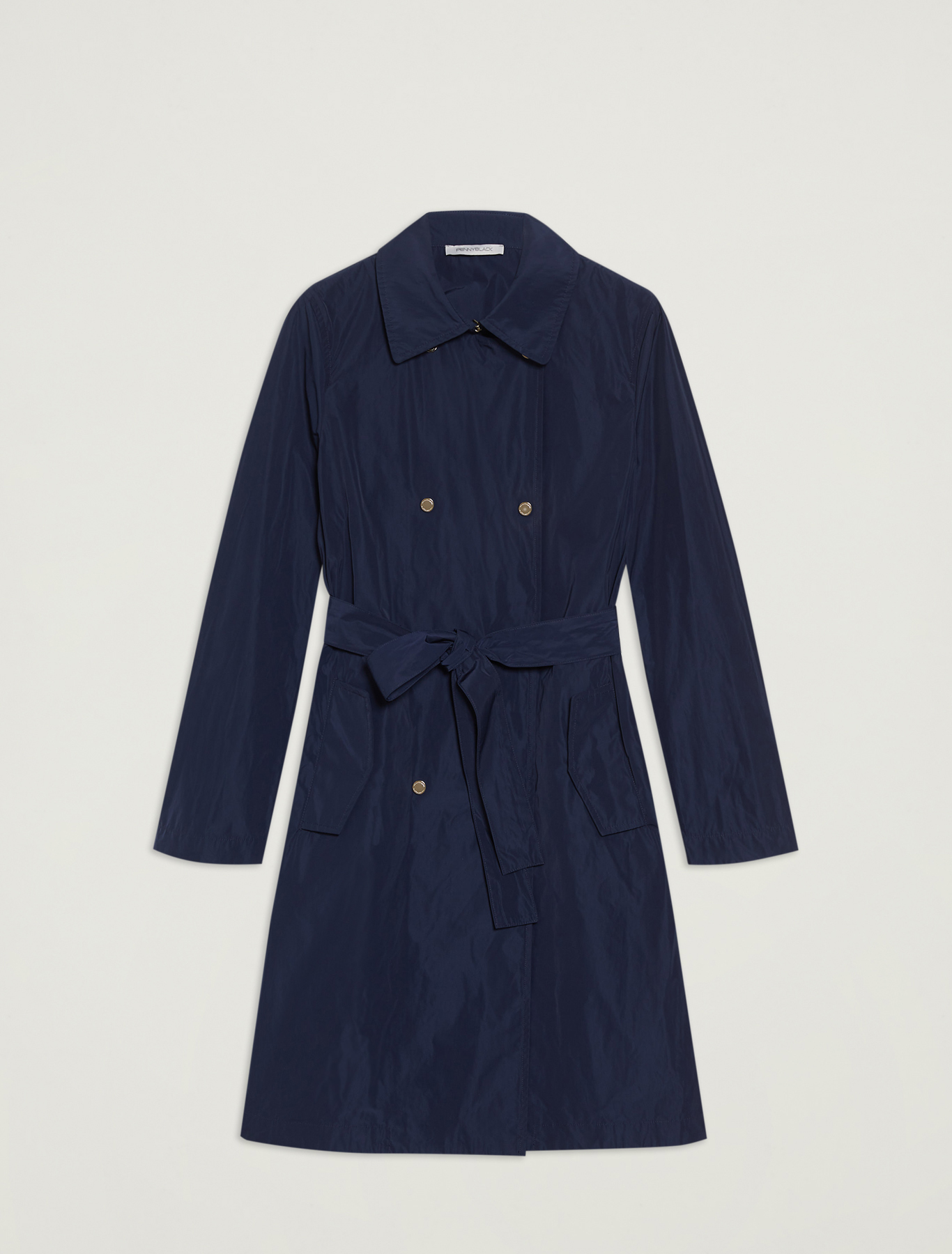 Double-breasted trench coat with belt, midnight blue - Pennyblack Double-breasted trench coat with belt - midnight blue - pennyblack