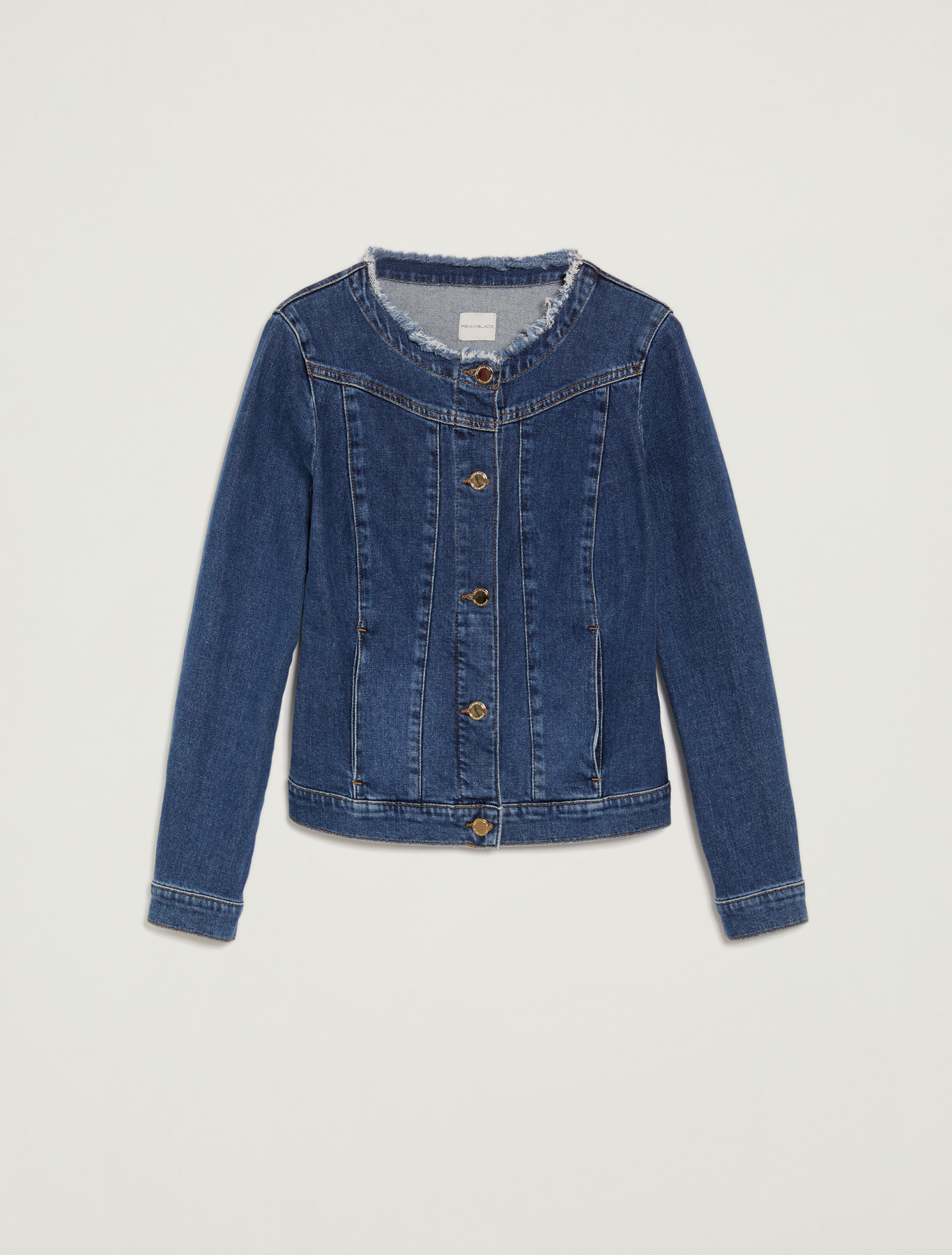 Denim round-neck jacket, midnight blue - Pennyblack Denim round-neck jacket - midnight blue - pennyblack