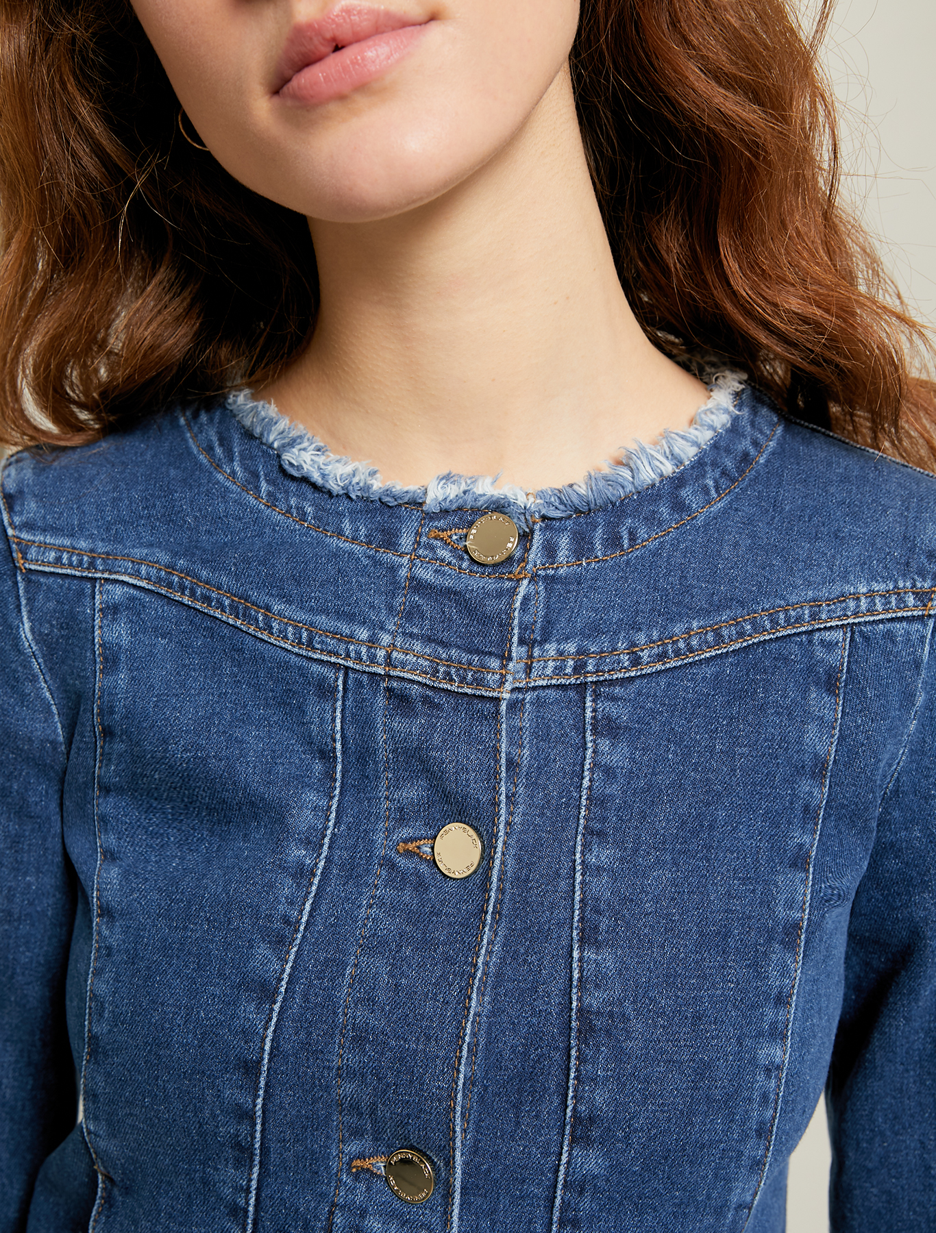 Denim round-neck jacket, midnight blue - Pennyblack Denim round-neck jacket - midnight blue - pennyblack