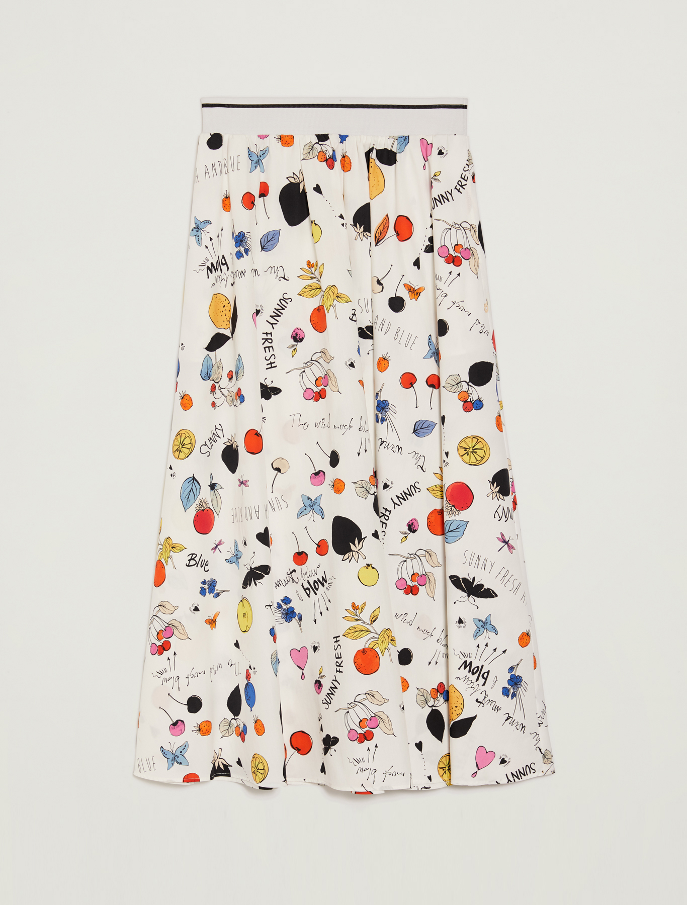 Printed cotton skirt, white pattern - Pennyblack Printed cotton skirt - white pattern - pennyblack