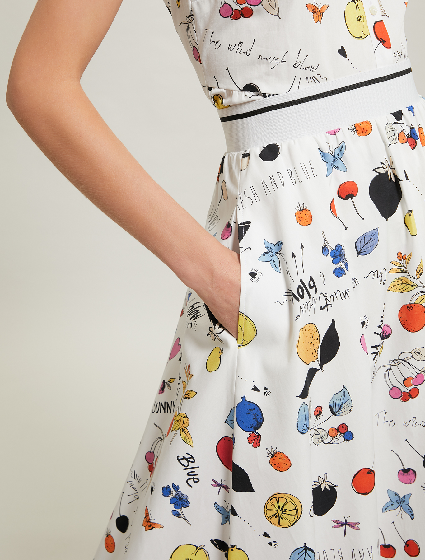 Printed cotton skirt, white pattern - Pennyblack Printed cotton skirt - white pattern - pennyblack