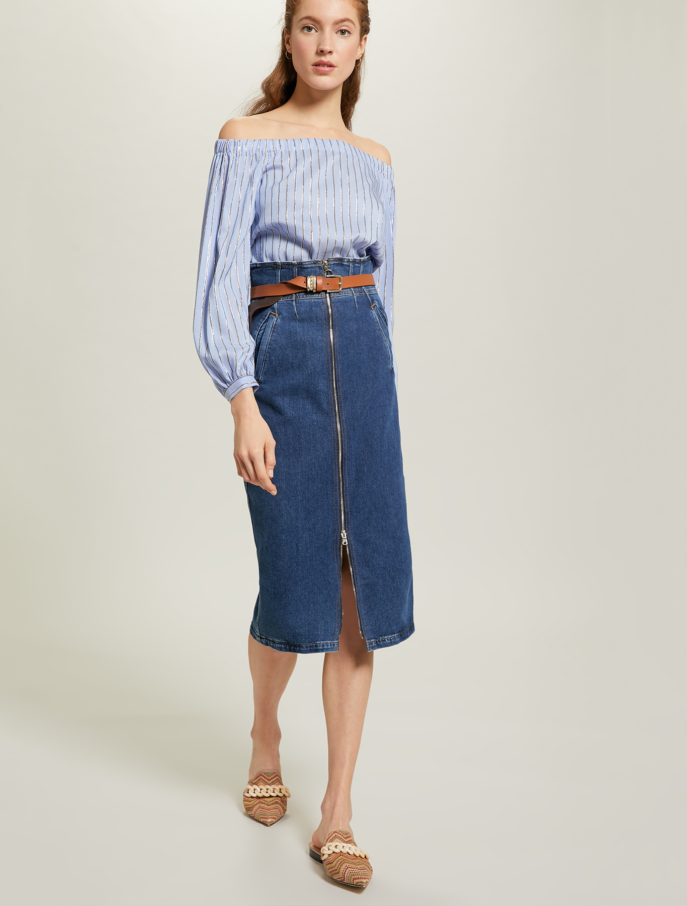 Denim pencil skirt, midnight blue - Pennyblack Denim pencil skirt - midnight blue - pennyblack