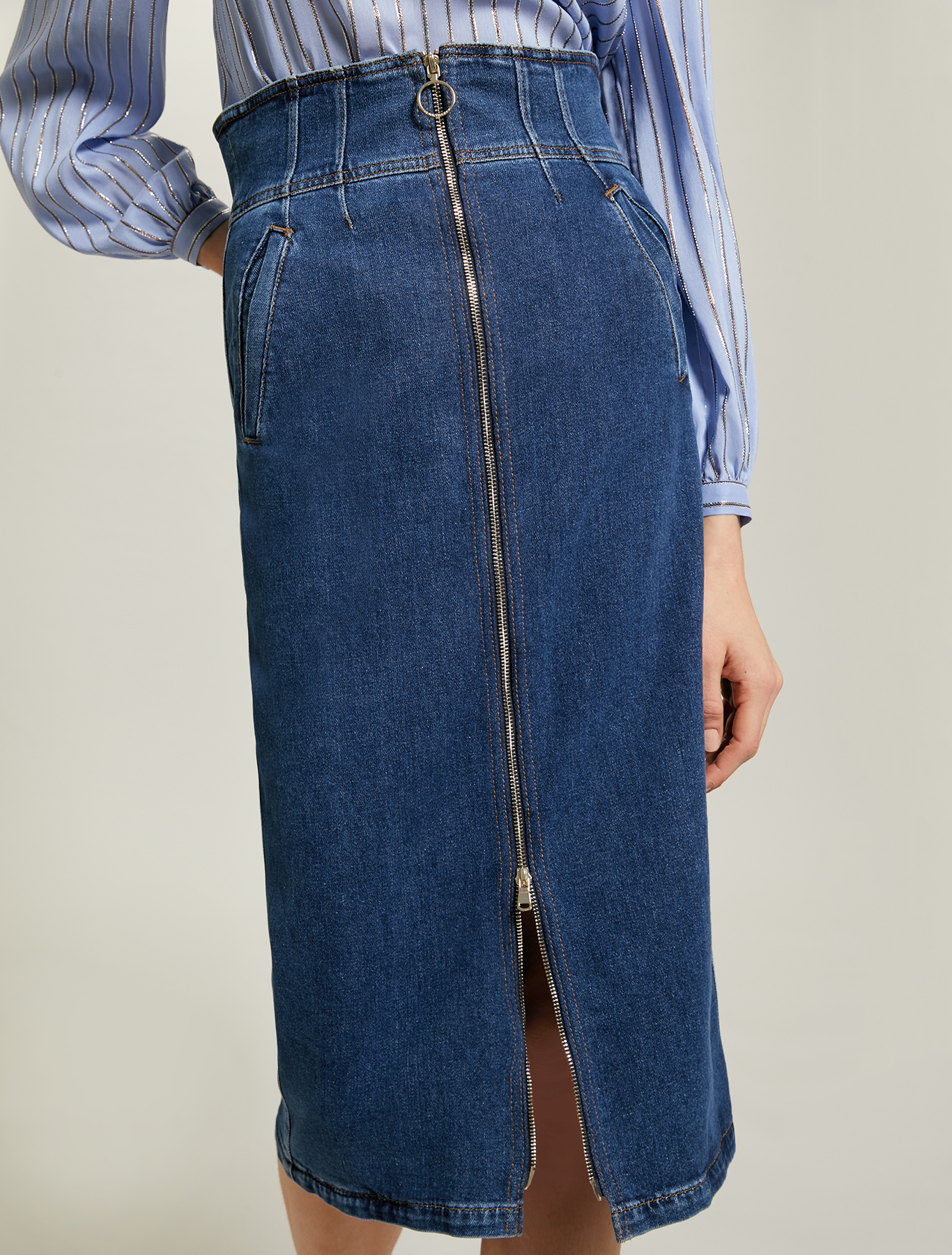 Denim pencil skirt, midnight blue - Pennyblack Denim pencil skirt - midnight blue - pennyblack