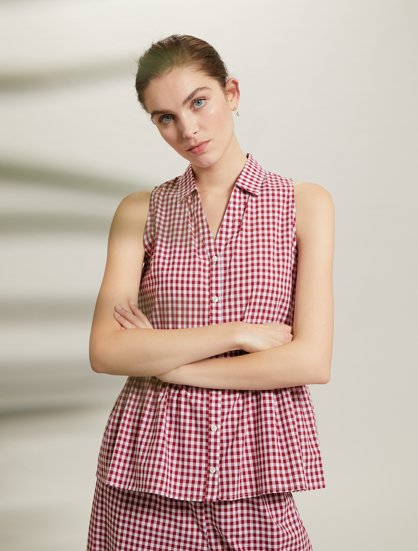 Top a quadretti Vichy, fantasia fuxia - Pennyblack Top a quadretti Vichy - fantasia fuxia - pennyblack