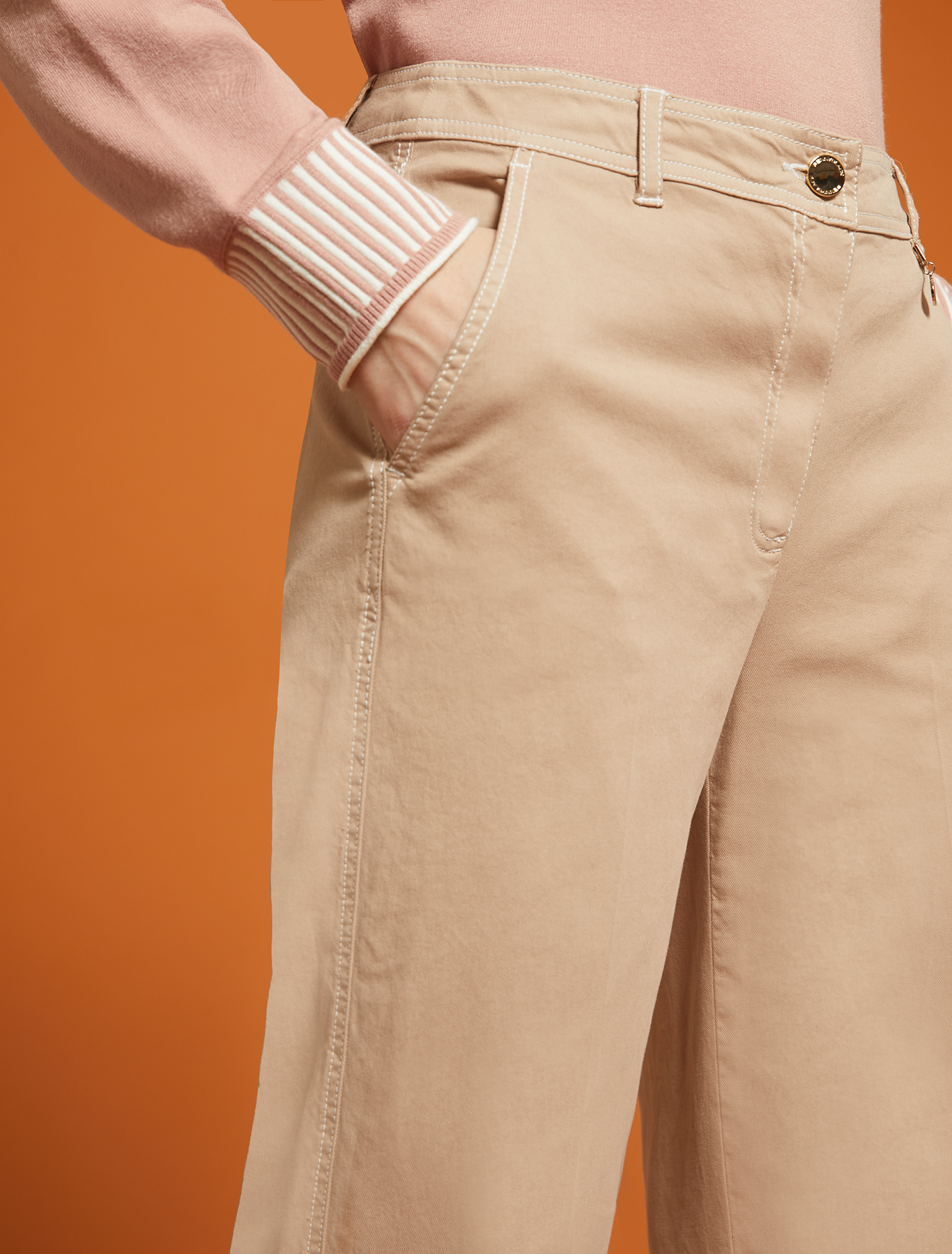Piqué cotton trousers, beige - Pennyblack Piqué cotton trousers - beige - pennyblack
