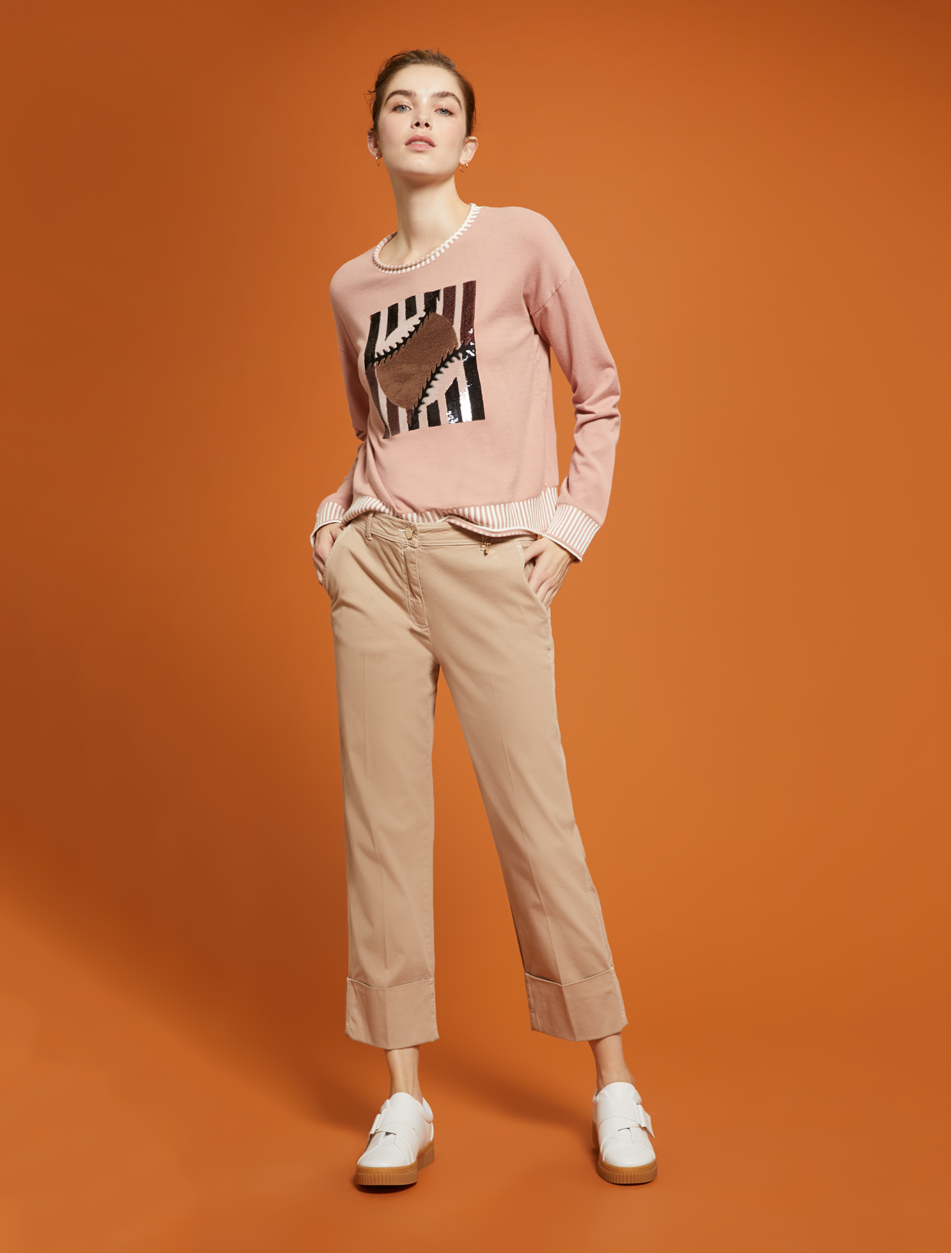 Piqué cotton trousers, beige - Pennyblack Piqué cotton trousers - beige - pennyblack