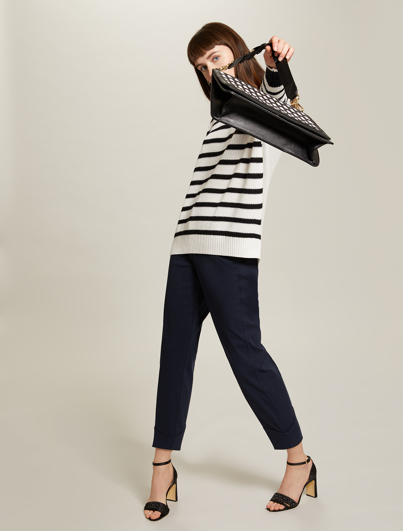 Piqué cotton trousers, navy blue - Pennyblack Piqué cotton trousers - navy blue - pennyblack