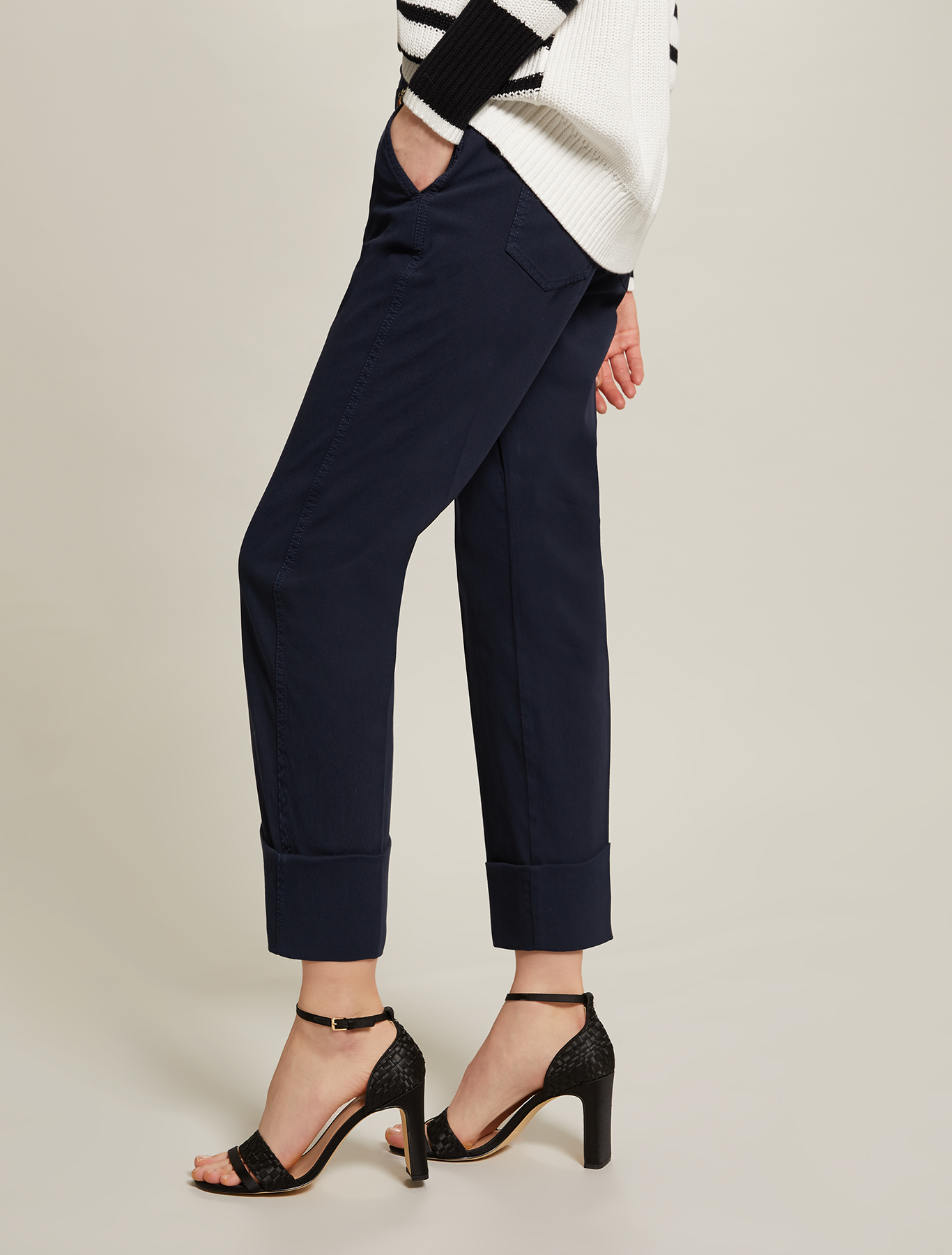 Piqué cotton trousers, navy blue - Pennyblack Piqué cotton trousers - navy blue - pennyblack