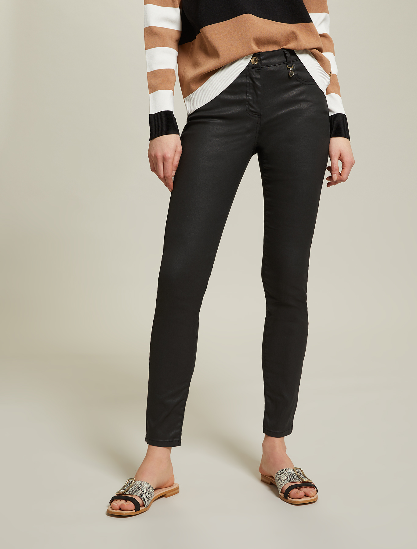 Skinny pants in cotton satin, black - Pennyblack Skinny pants in cotton satin - black - pennyblack