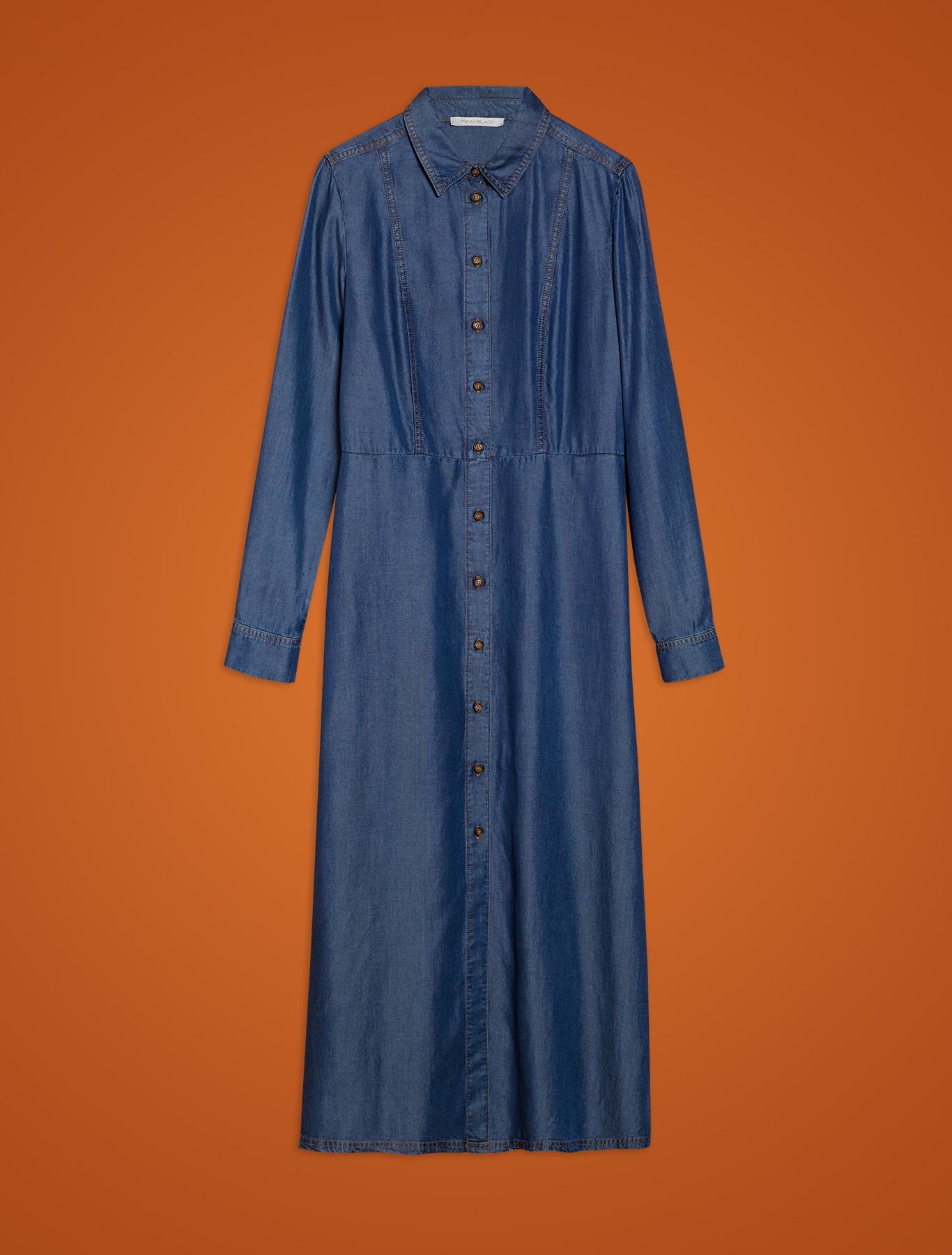 Flowing denim shirt dress, navy blue - Pennyblack Flowing denim shirt dress - navy blue - pennyblack