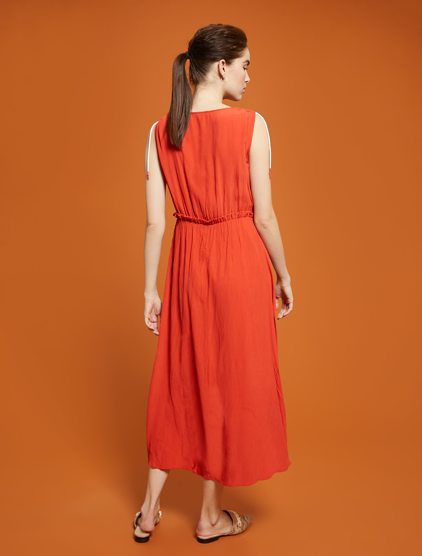 Long dress in crepon, red - Pennyblack Long dress in crepon - red - pennyblack