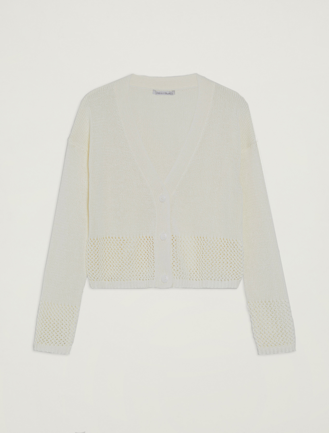 Cardigan with openwork inserts, ivory - Pennyblack Cardigan with openwork inserts - ivory - pennyblack