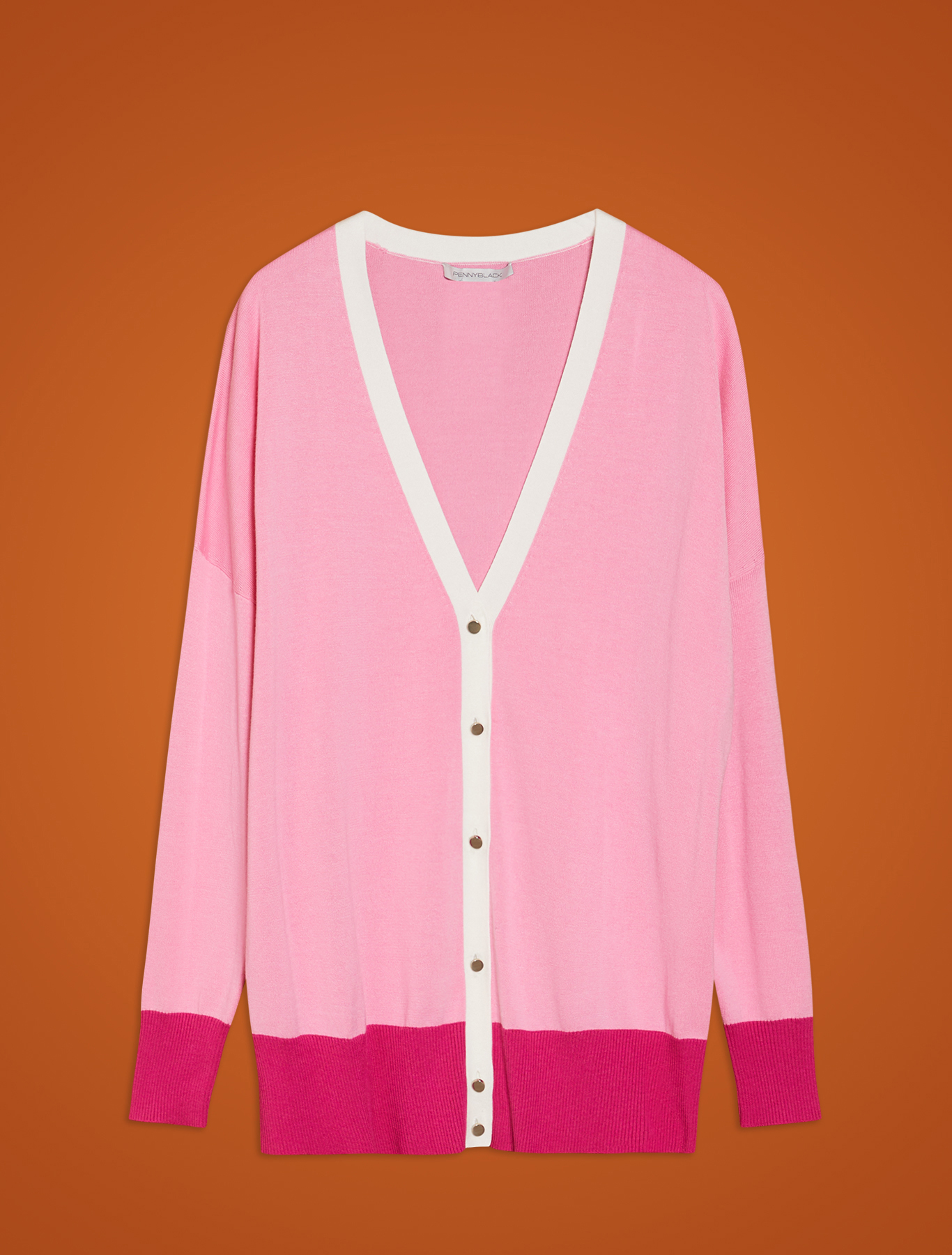 Comfort cotton cardigan, rose pink pattern - Pennyblack Comfort cotton cardigan - rose pink pattern - pennyblack