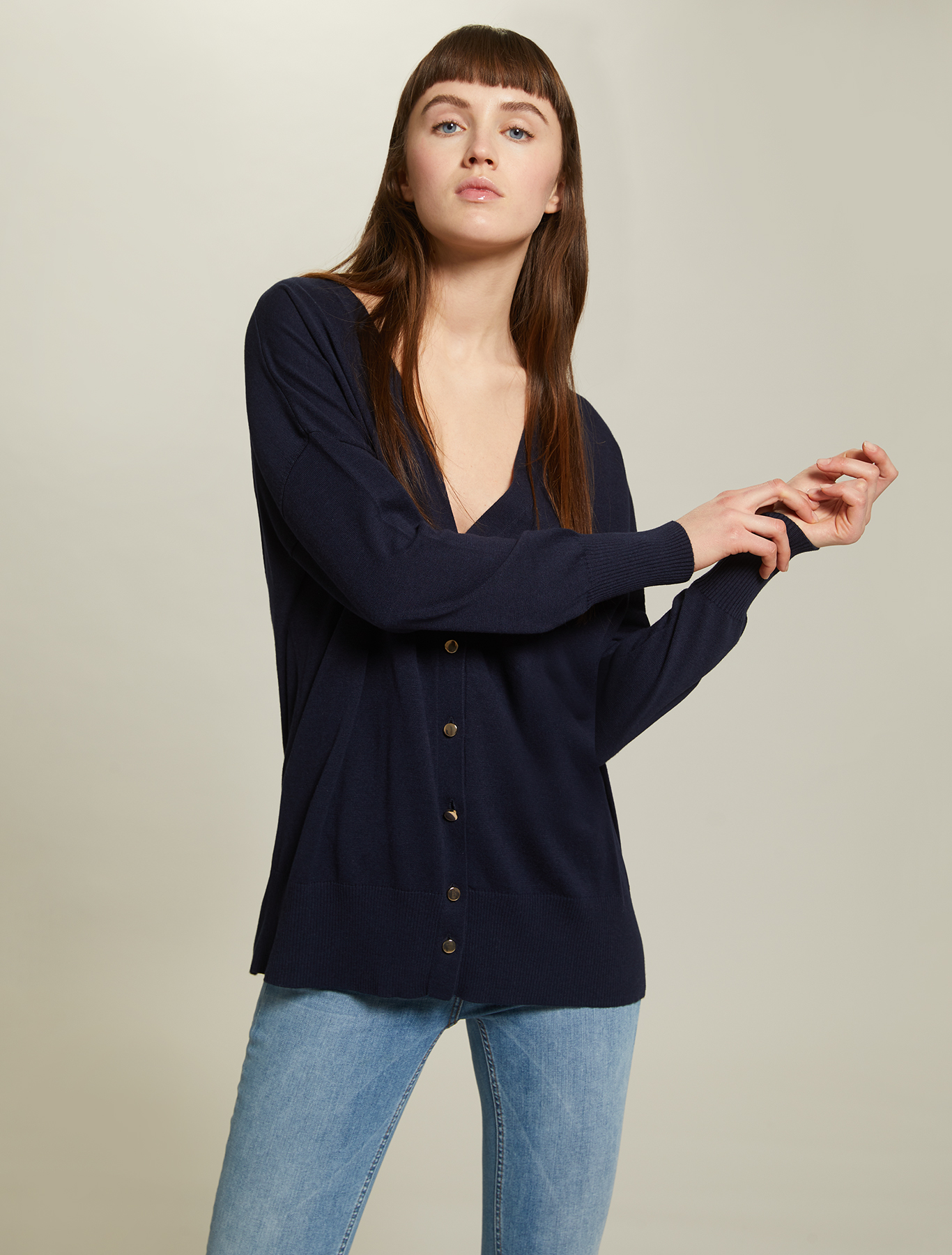 Comfort cotton cardigan, navy blue - Pennyblack Comfort cotton cardigan - navy blue - pennyblack