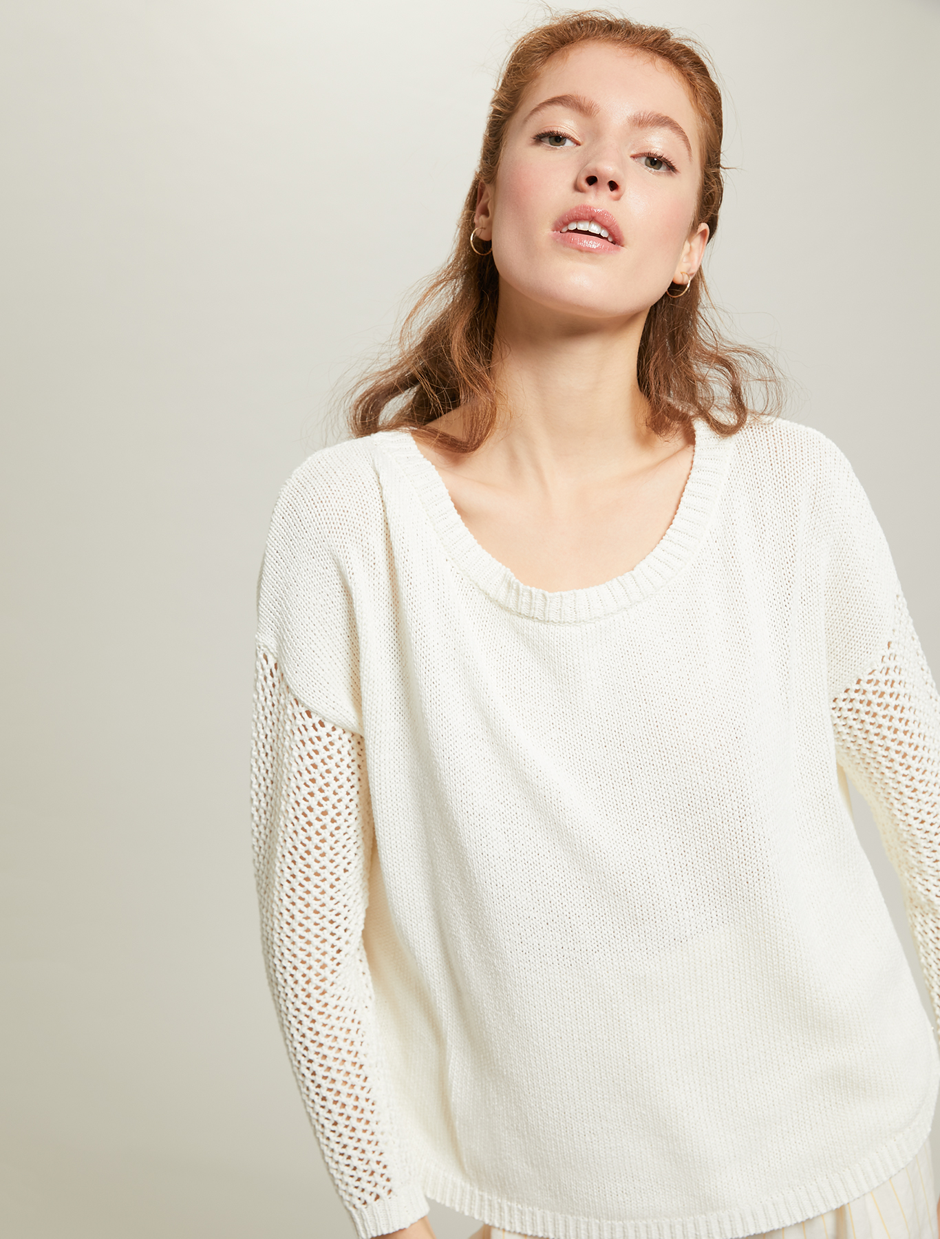 Jumper with mesh inserts, ivory - Pennyblack Jumper with mesh inserts - ivory - pennyblack
