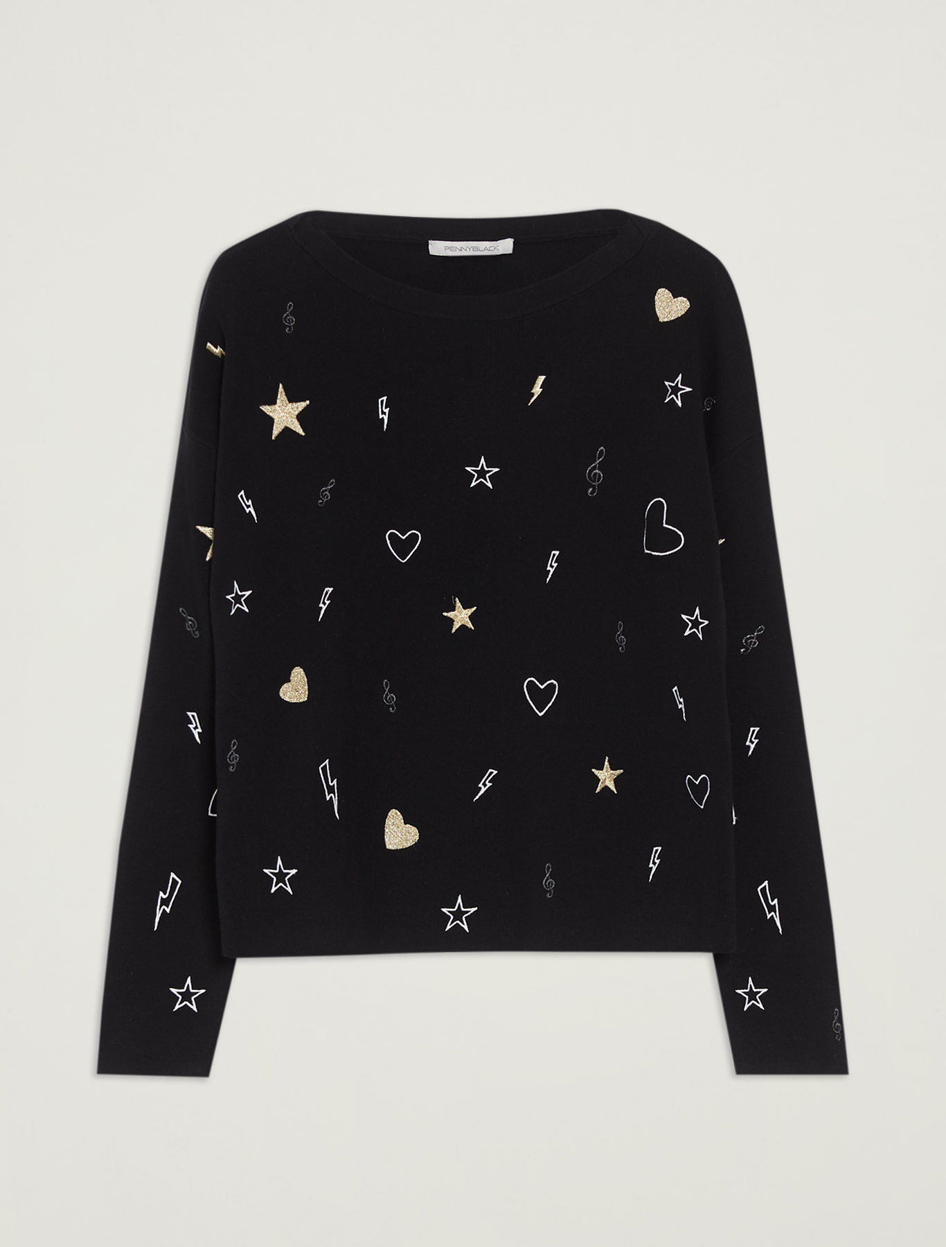 Embroidered cotton jumper, black - Pennyblack Embroidered cotton jumper - black - pennyblack