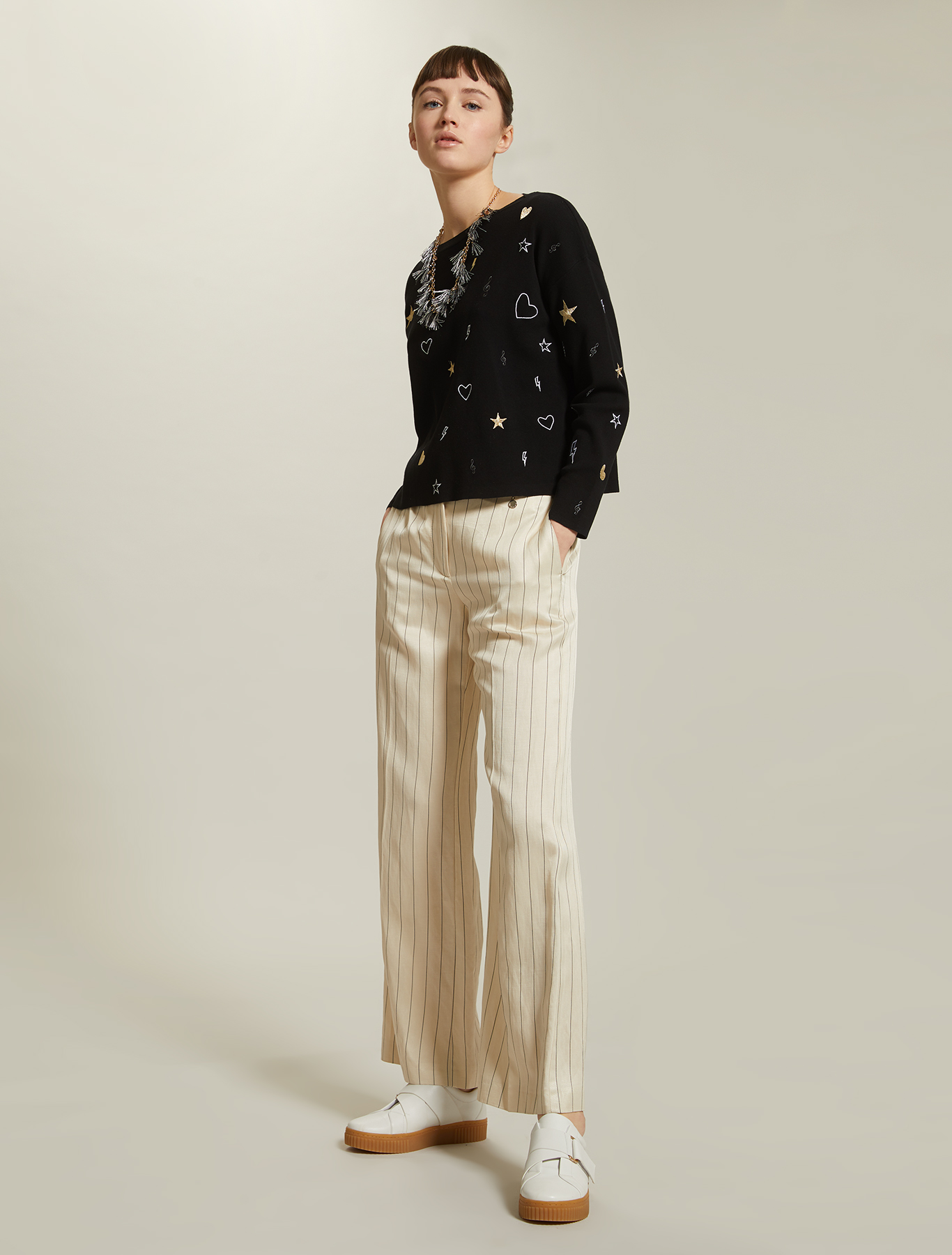 Embroidered cotton jumper, black - Pennyblack Embroidered cotton jumper - black - pennyblack
