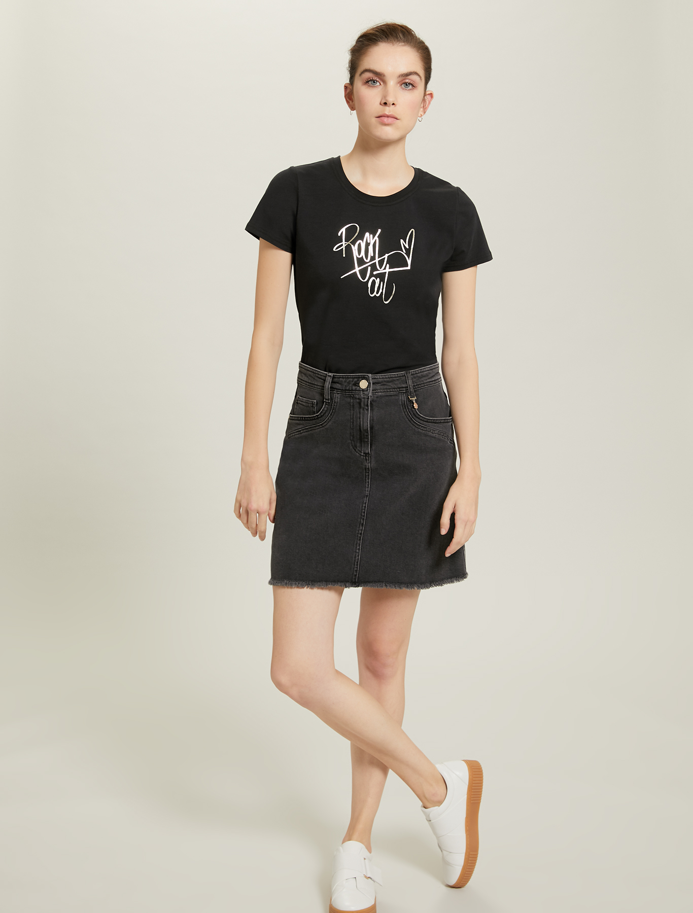 Printed cotton T-shirt, black - Pennyblack Printed cotton T-shirt - black - pennyblack