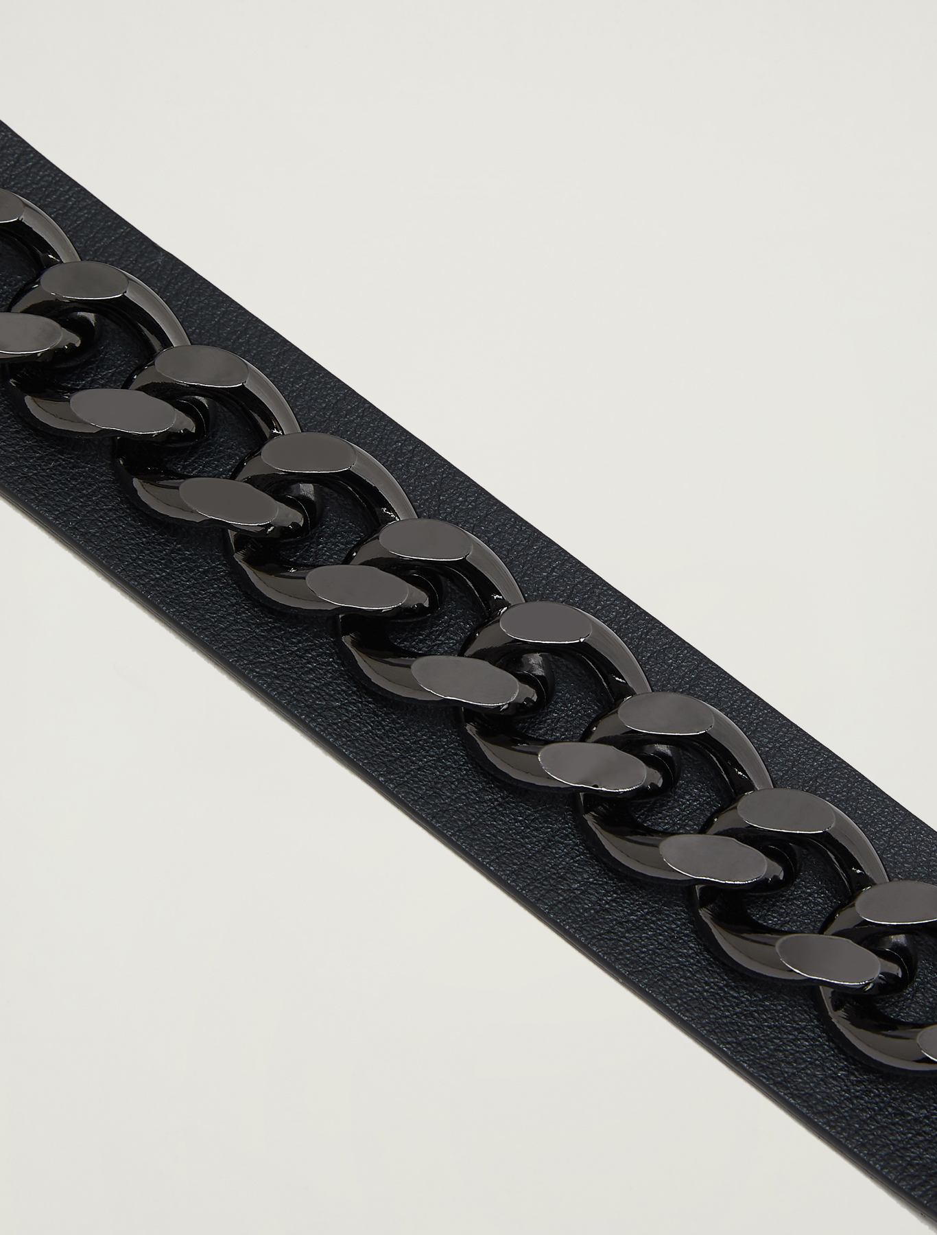 Leather belt with chain, black - Pennyblack Leather belt with chain - black - pennyblack