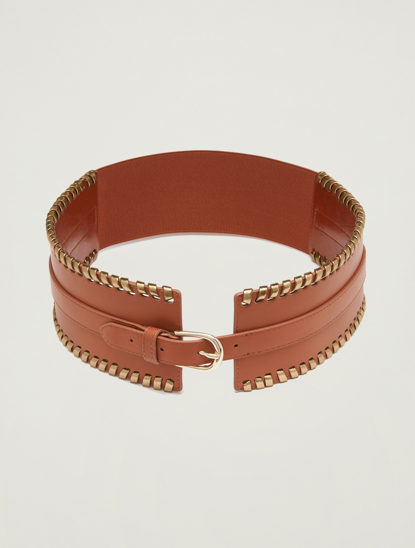 Wide leather belt, tan - Pennyblack Wide leather belt - tan - pennyblack