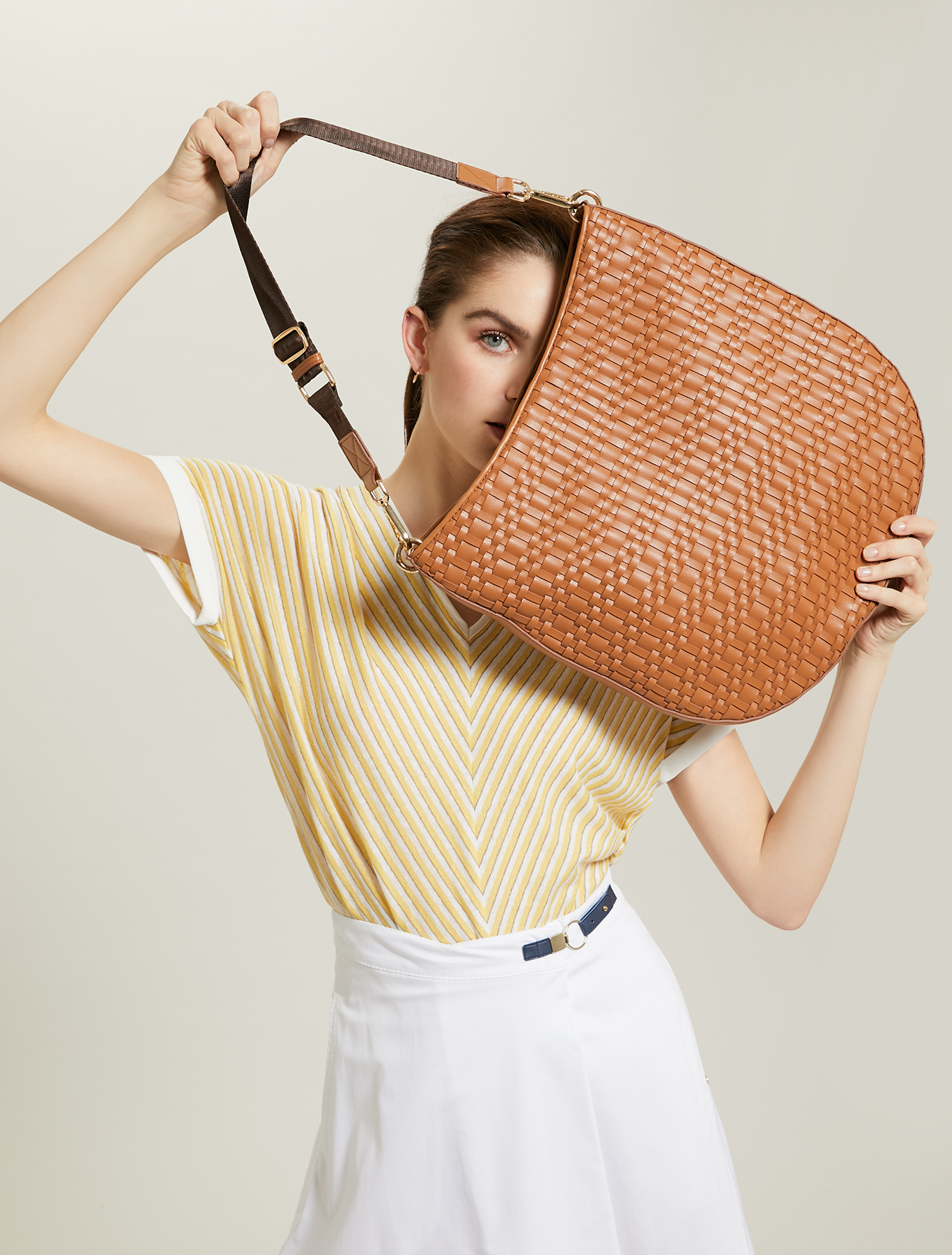 Woven hobo bag, tan - Pennyblack Woven hobo bag - tan - pennyblack