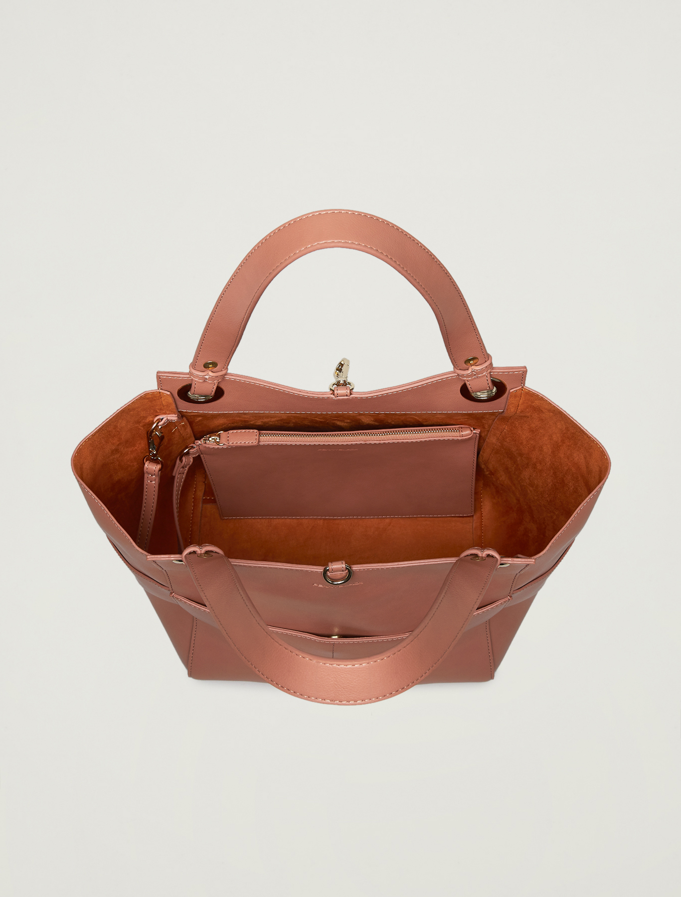 Tote bag con tasche, cuoio - Pennyblack Tote bag con tasche - cuoio - pennyblack